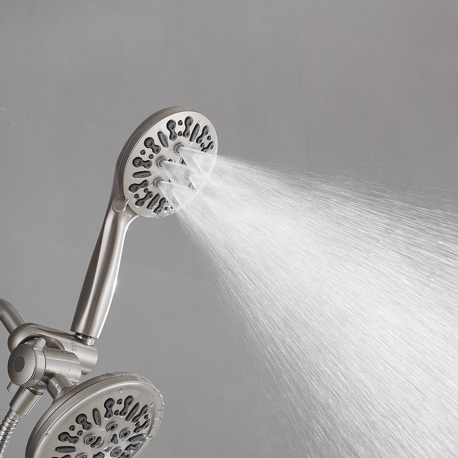 Brushed Nickel Dual Function Handheld Rain Shower Faucet Set