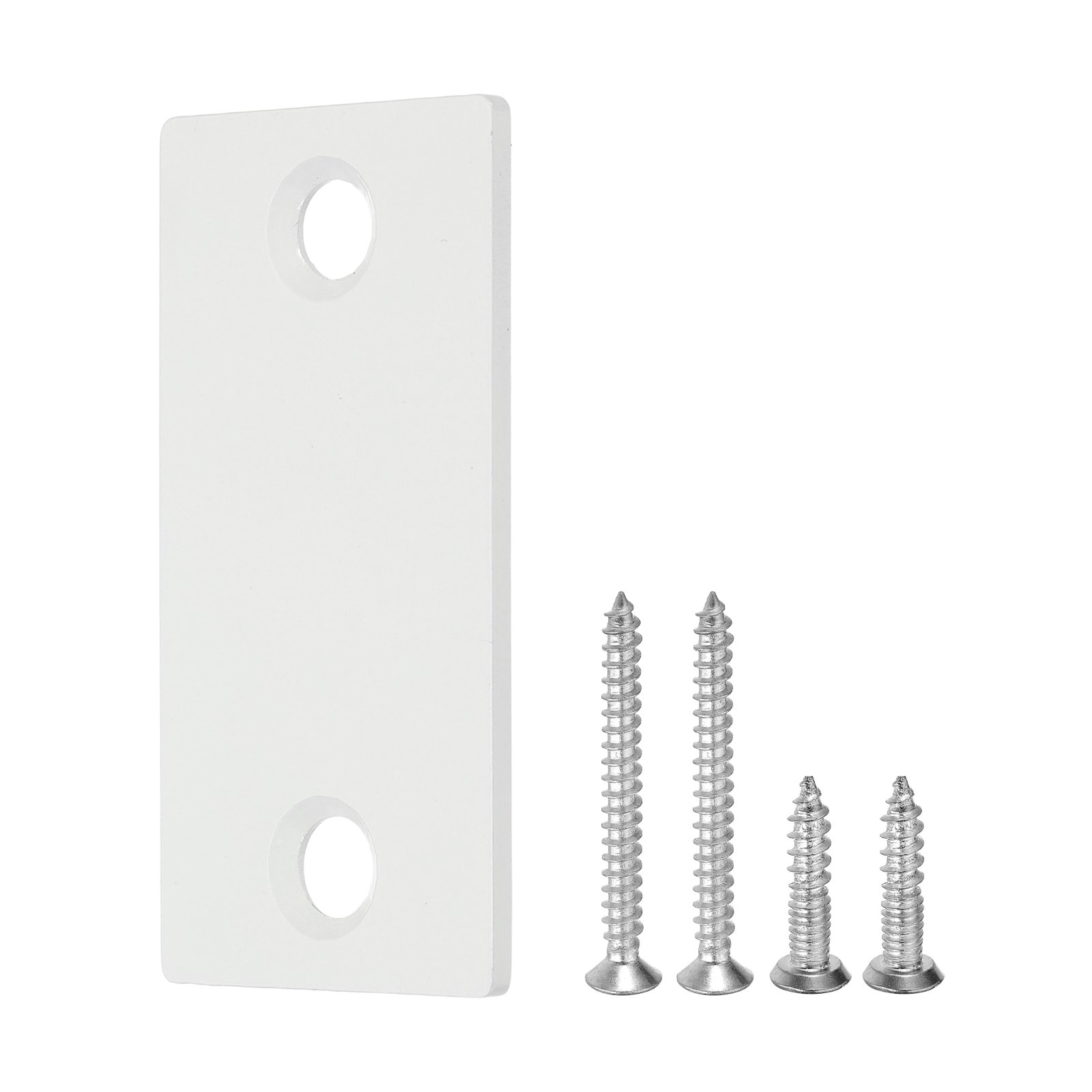 PATIKIL 1pcs Door Edge Hole Filler Plate 2-1/4 Inch x 1-1/8 Inch Stainless Steel Right Angle Deadbolt Cover Plate for Exterior Door Lock White