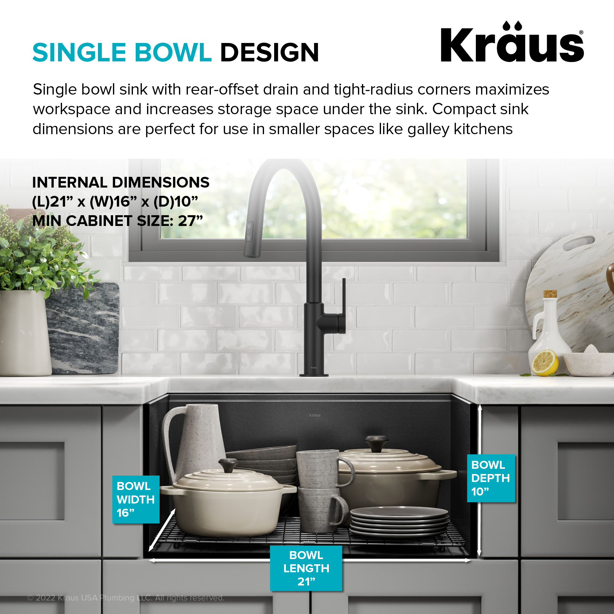 Kraus KWU1111-23-PGM Kitchen-Sinks - View #7