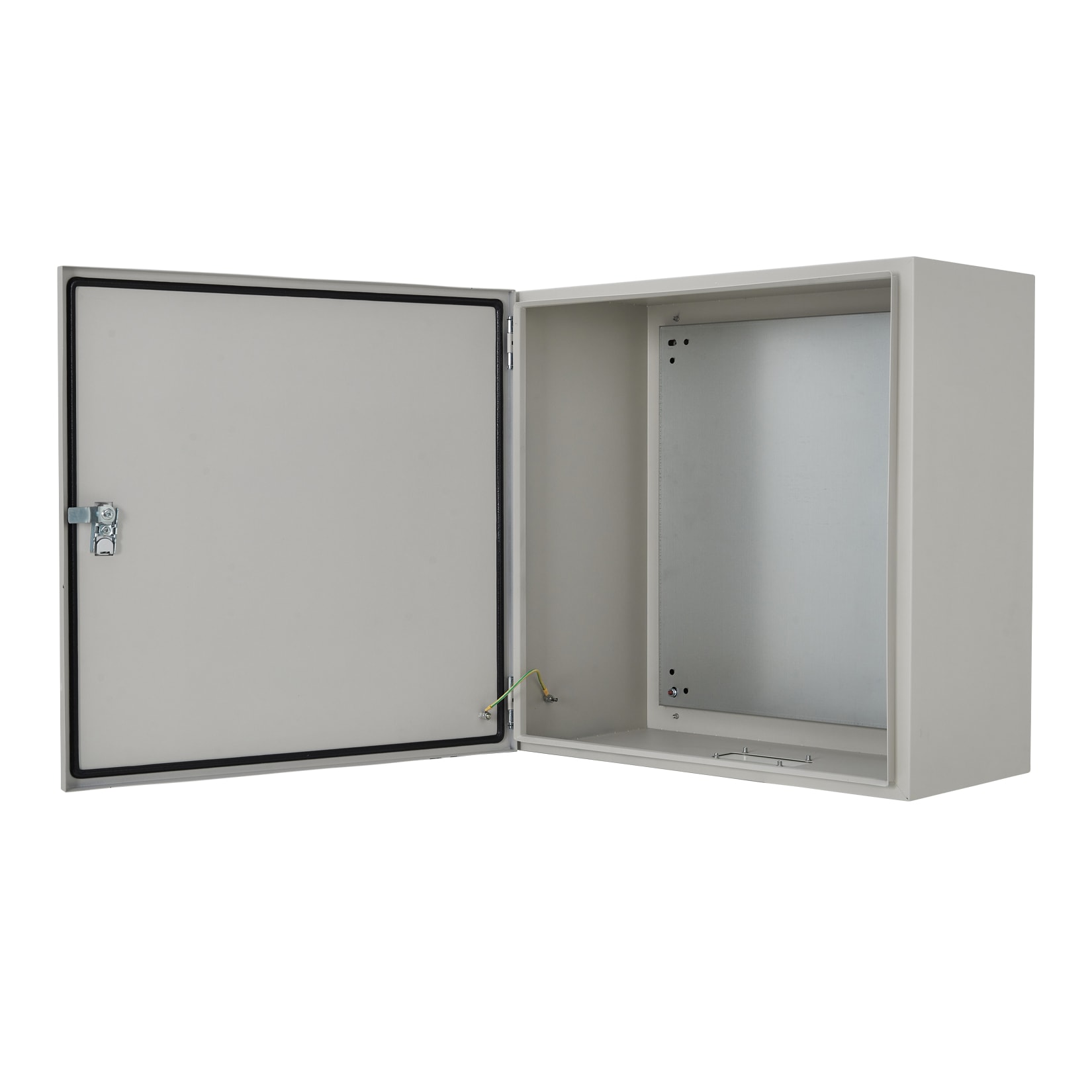 Aoile 24 x 24 x 12 Inch Electrical Steel Enclosure Box IP67 Waterproof Outdoor Carbon Steel Box with 2 Keys Grey