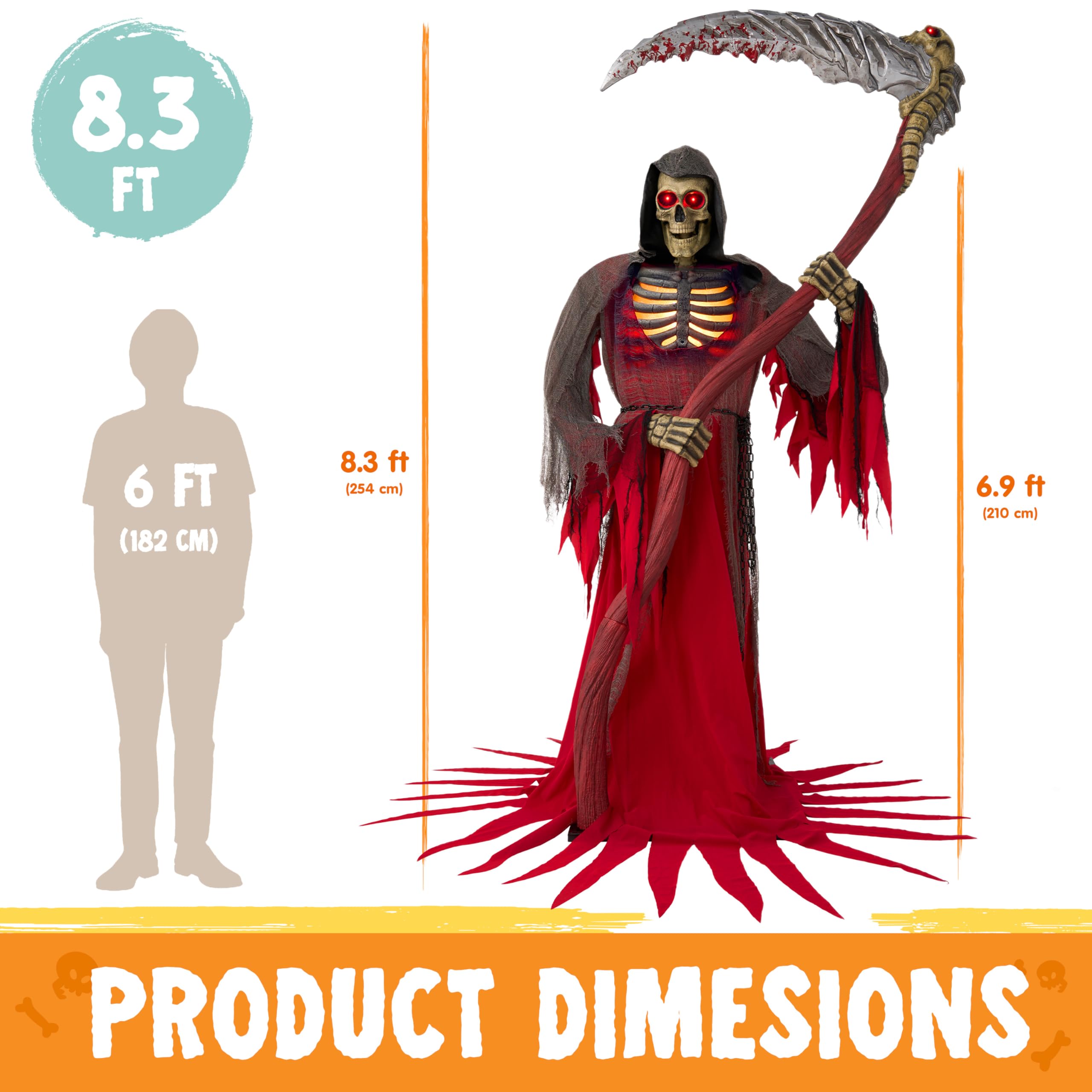 Joyfy 8.3-ft Freestanding Talking Lighted Happy Halloween