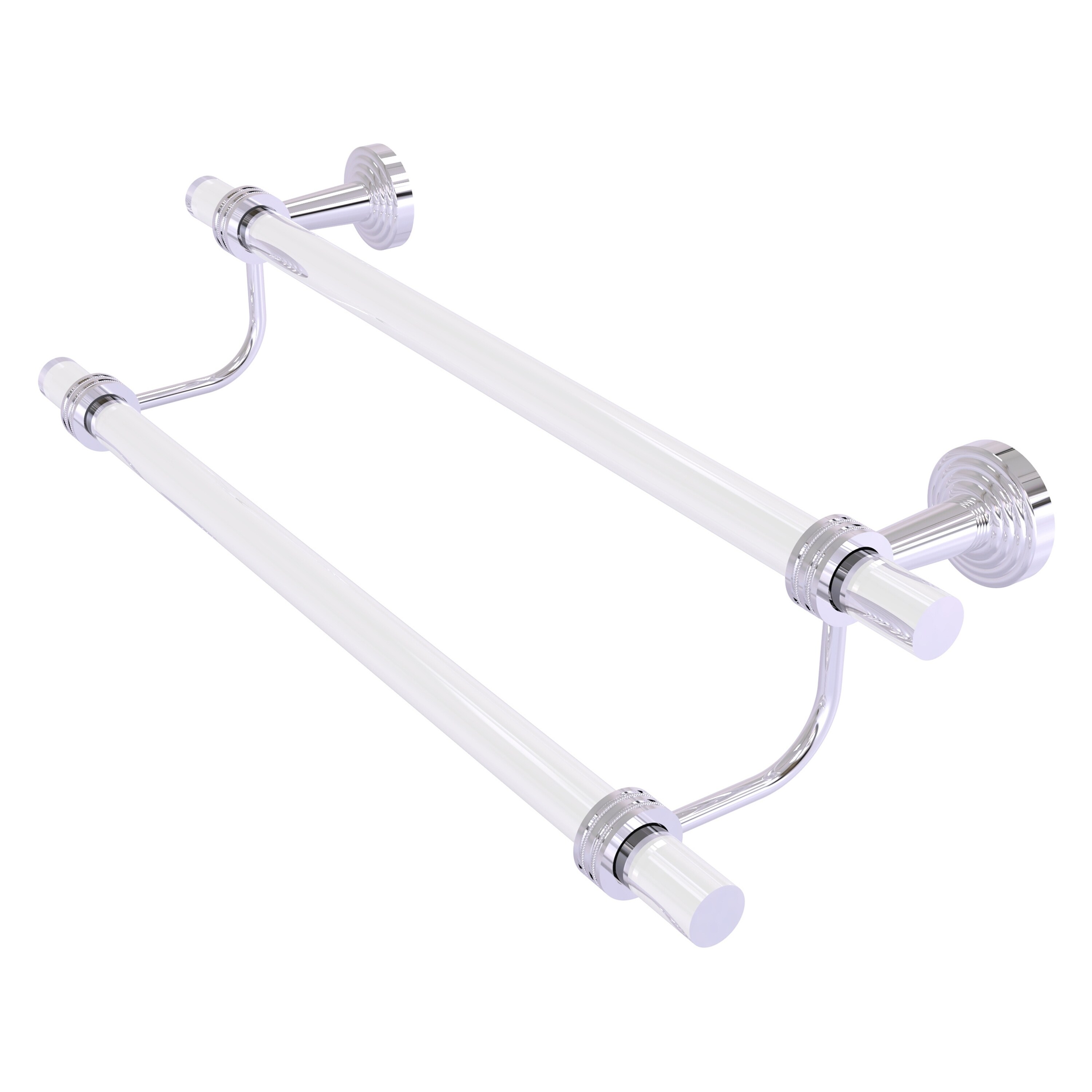 Allied Brass PB-72D-36-PC Pacific Beach 36-in double Polished Chrome Wall mount Double Towel Bar