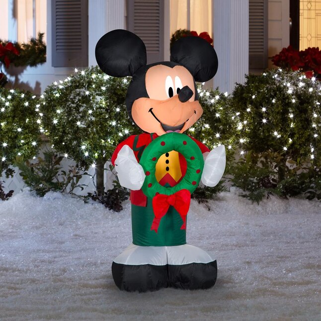 Disney 3.5105-ft Lighted Mickey Mouse Christmas Inflatable at Lowes.com