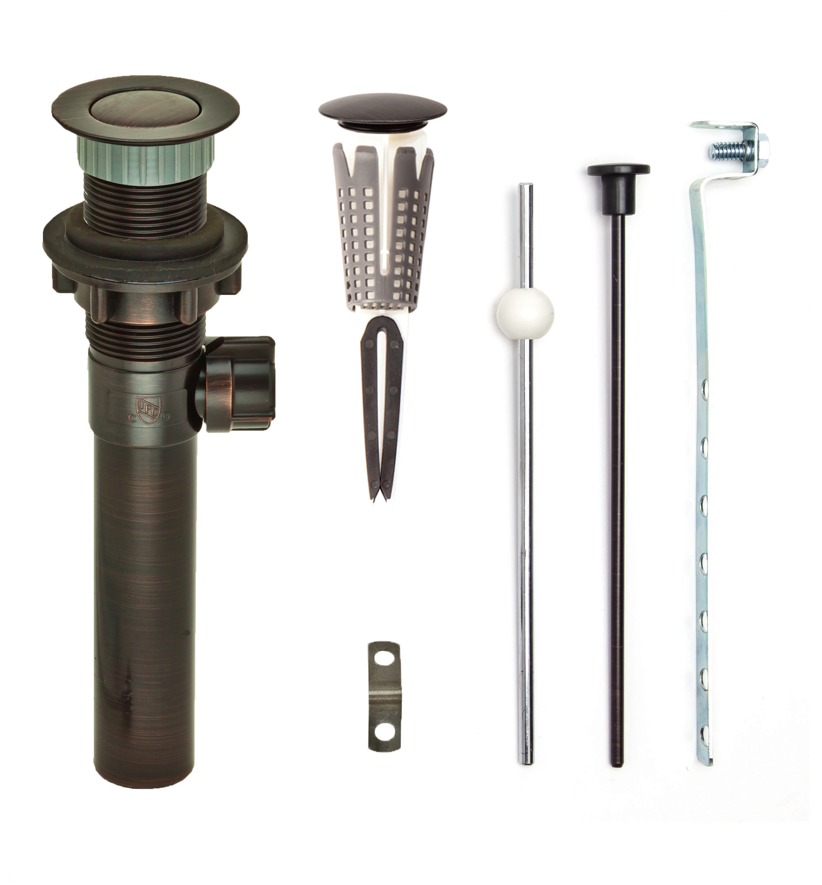 PF WaterWorks PF0736-ORB-ORB-NO-WS EasyPOPUP Oil Rubbed Bronze Bathroom Sink pop up drain