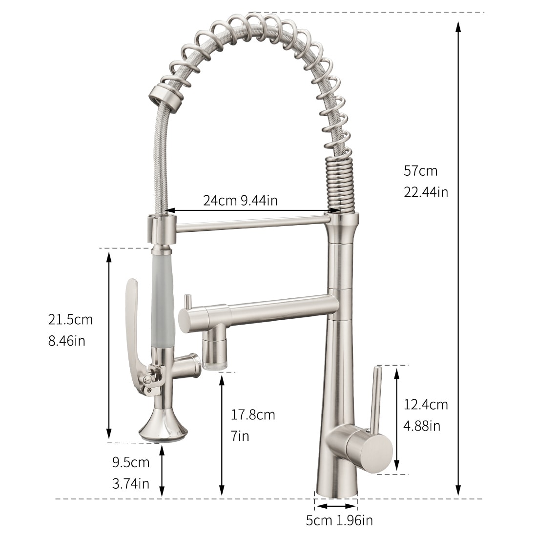 Flynama Single Handle Pull-down Kitchen Faucet with Sprayer in the ...