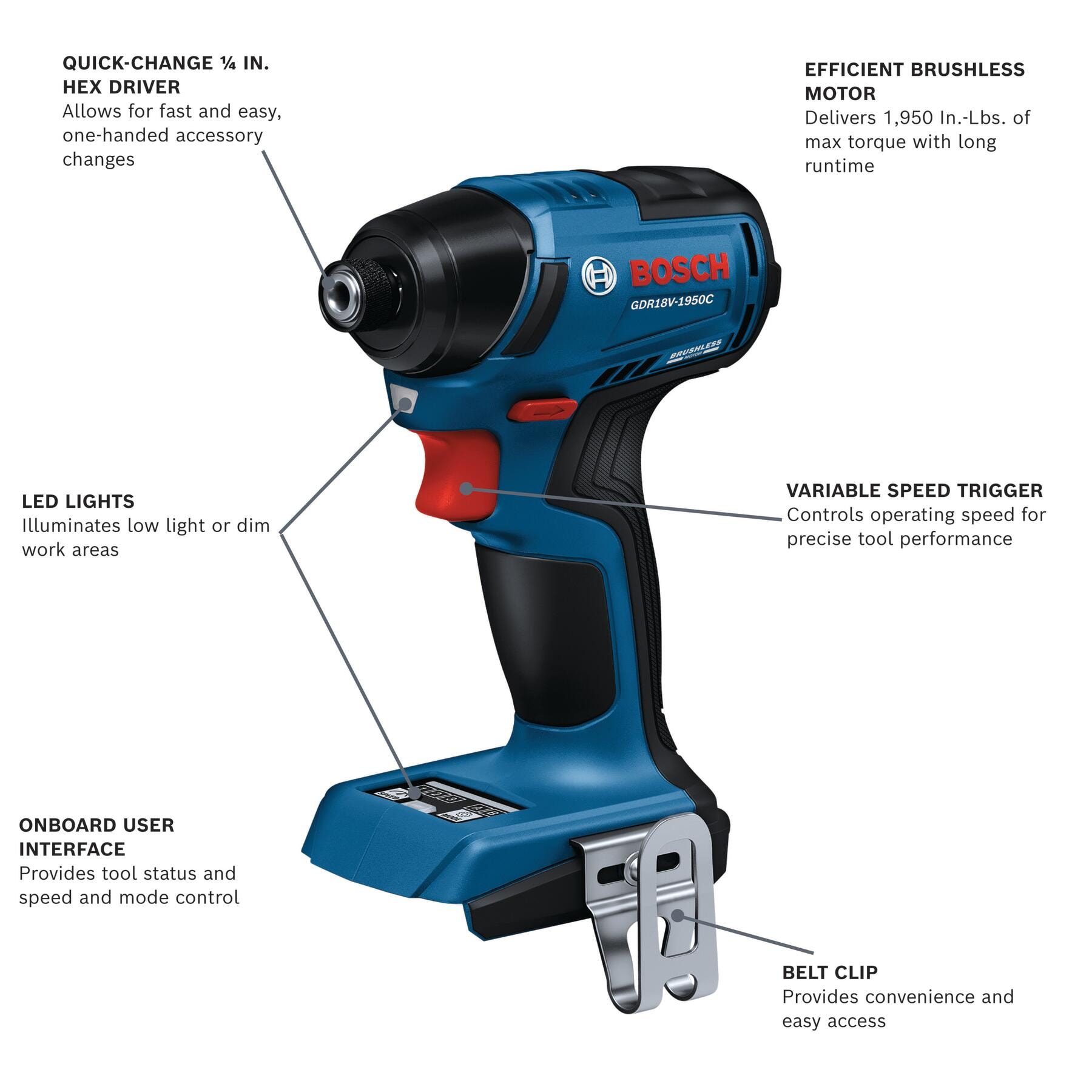 Bosch GDR18V-1950CN Cordless-Impact-Drivers - View #2