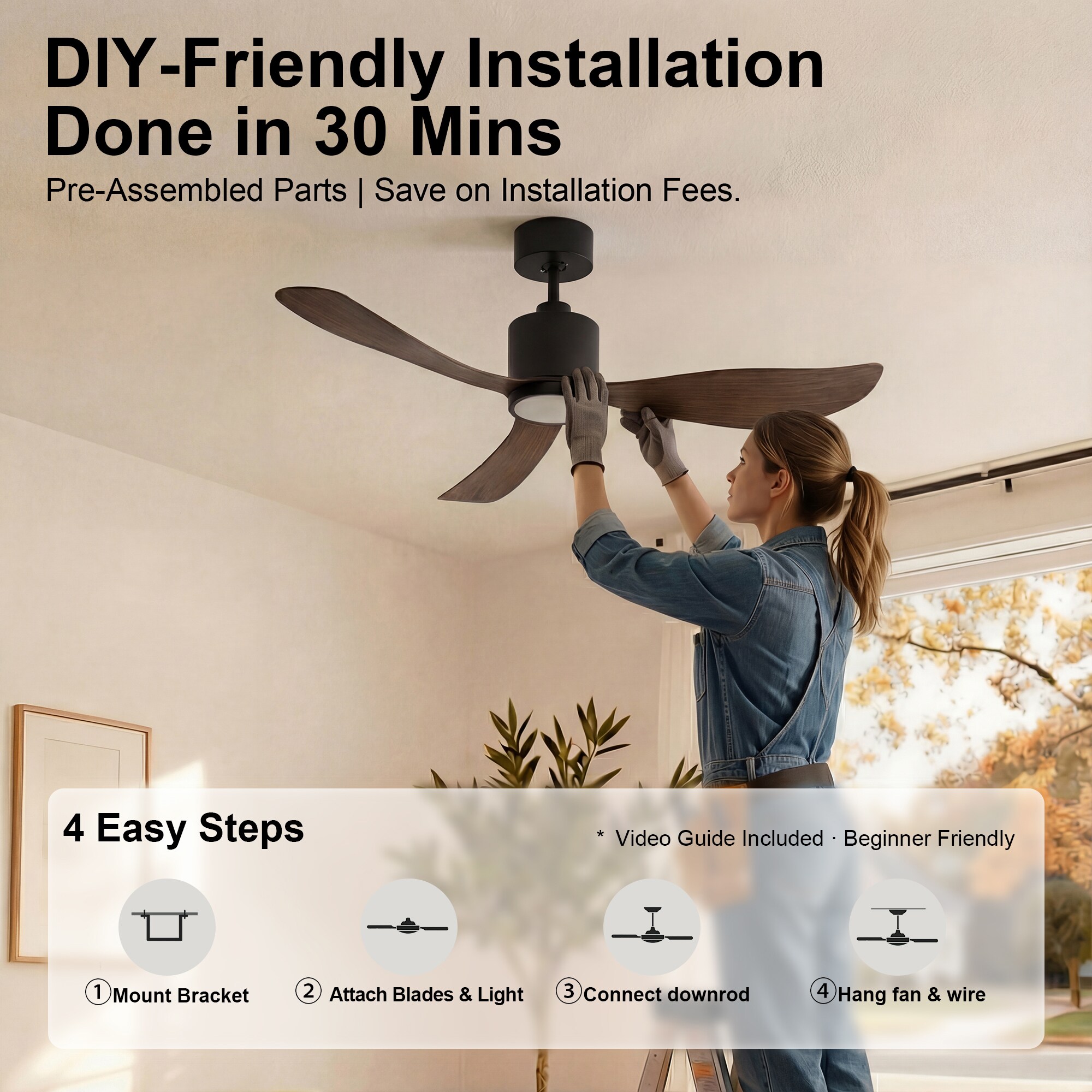 GreenEver CFL-0002-BW Ceiling-Fans - View #9