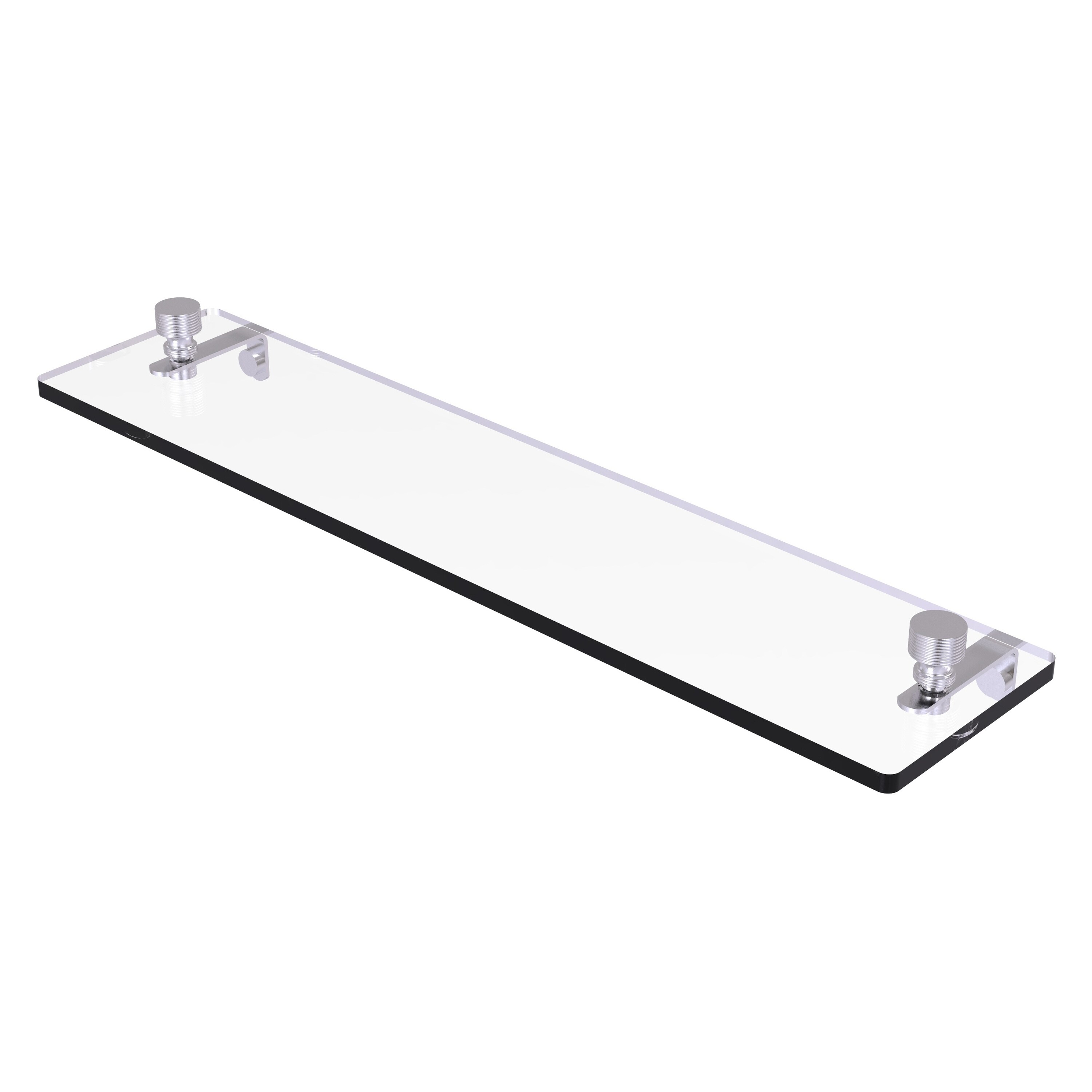 Allied Brass FT-1/22-SCH Foxtrot Satin Chrome Wall mount Bathroom Shelf ( 22-in x 3-in x 5-in )