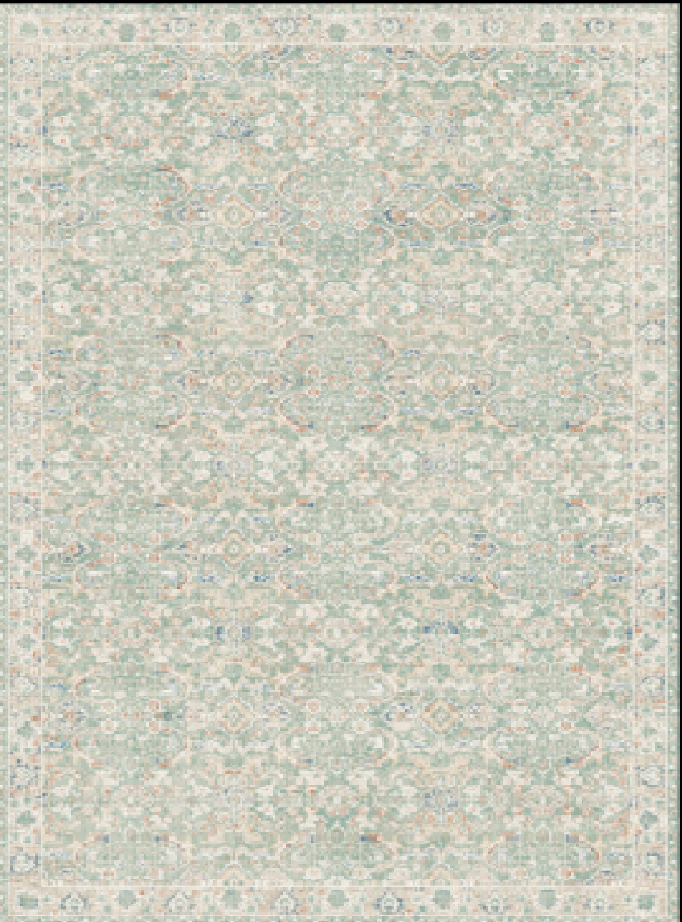 allen + roth Olive Flowers Loomed Green Rectangular Indoor Floral/Botanical Persian Area rug