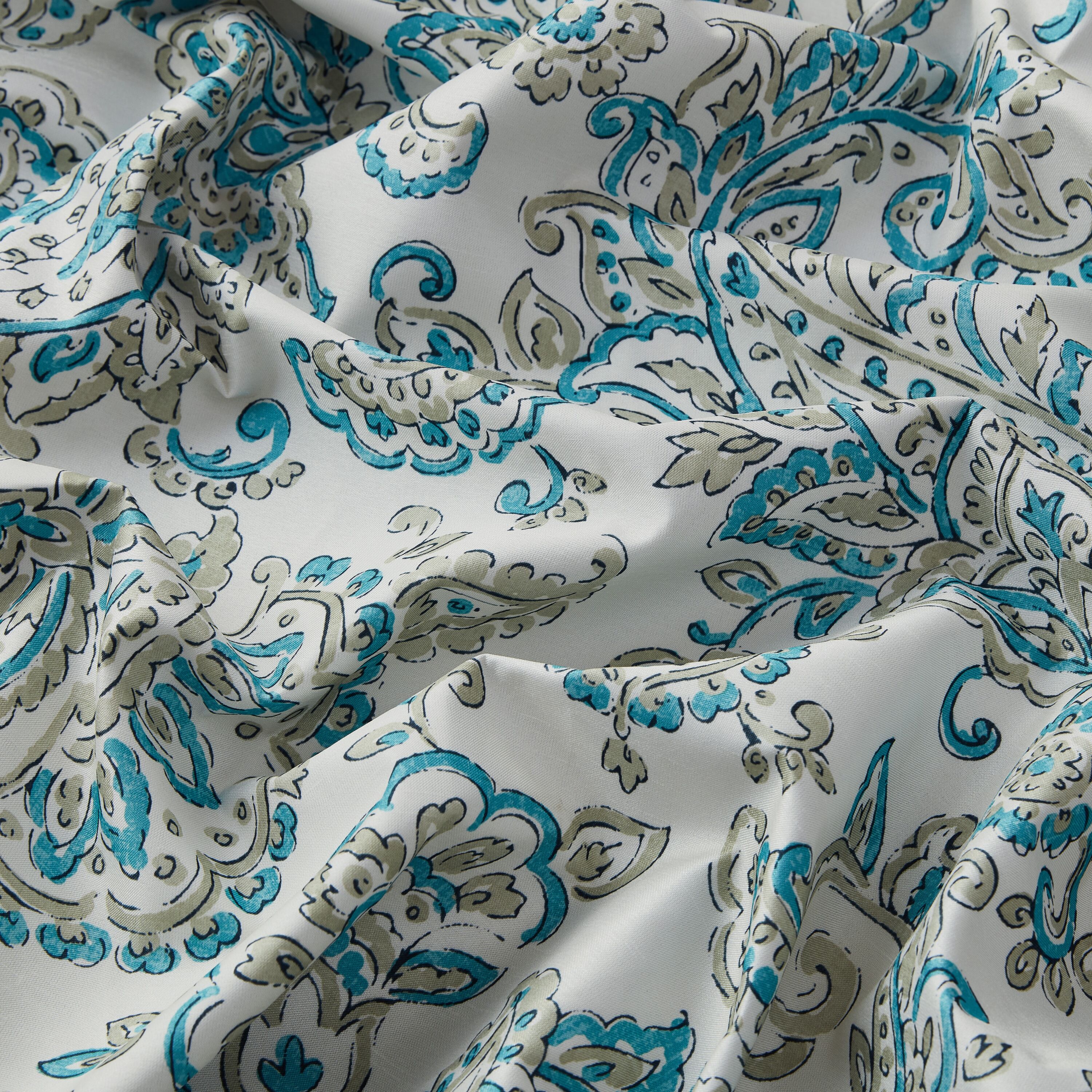 HLC.me 84-in Seafoam Green Paisley Blackout Thermal Lined Grommet ...