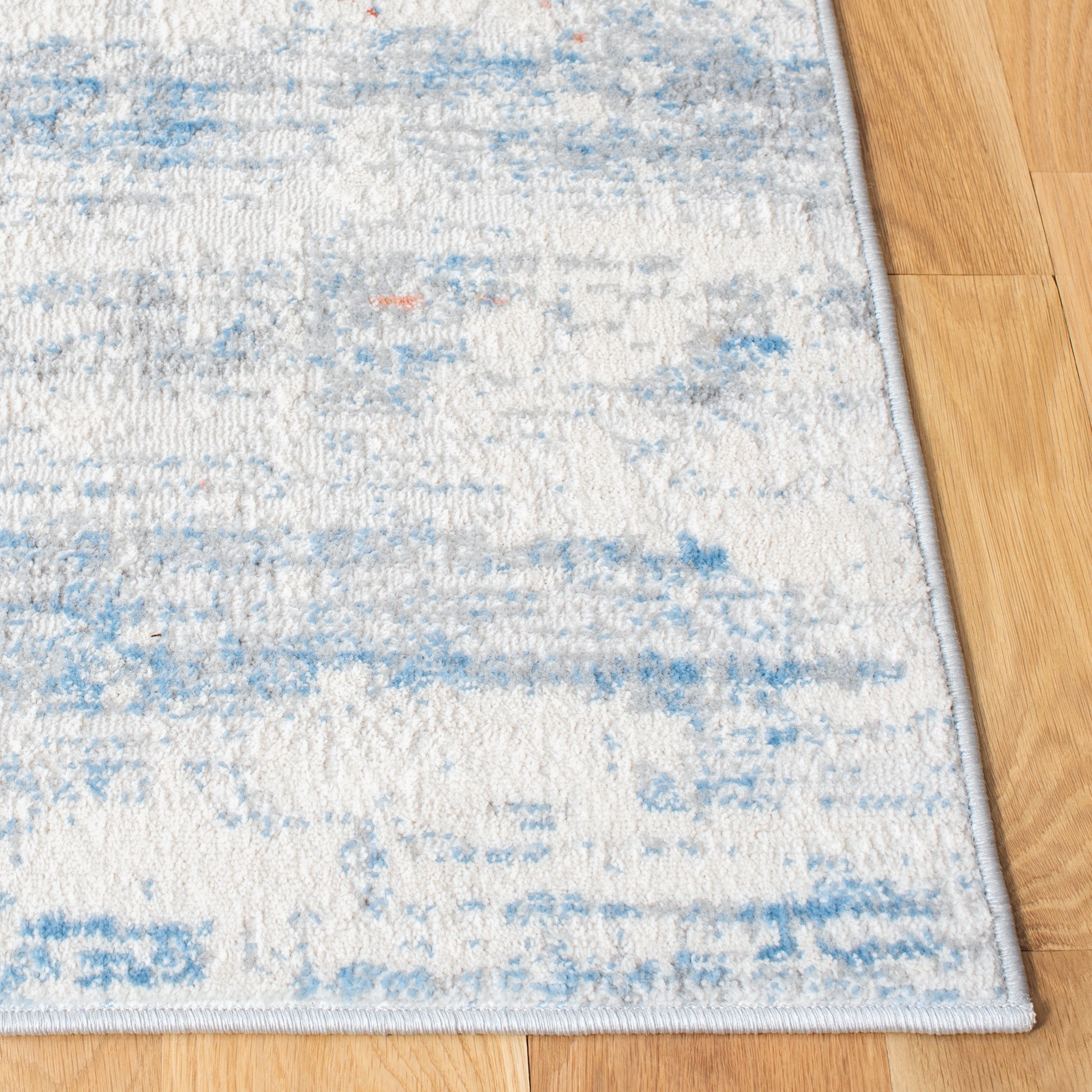 Ivory and Rust Abstract Hand-knotted Reversible Rug