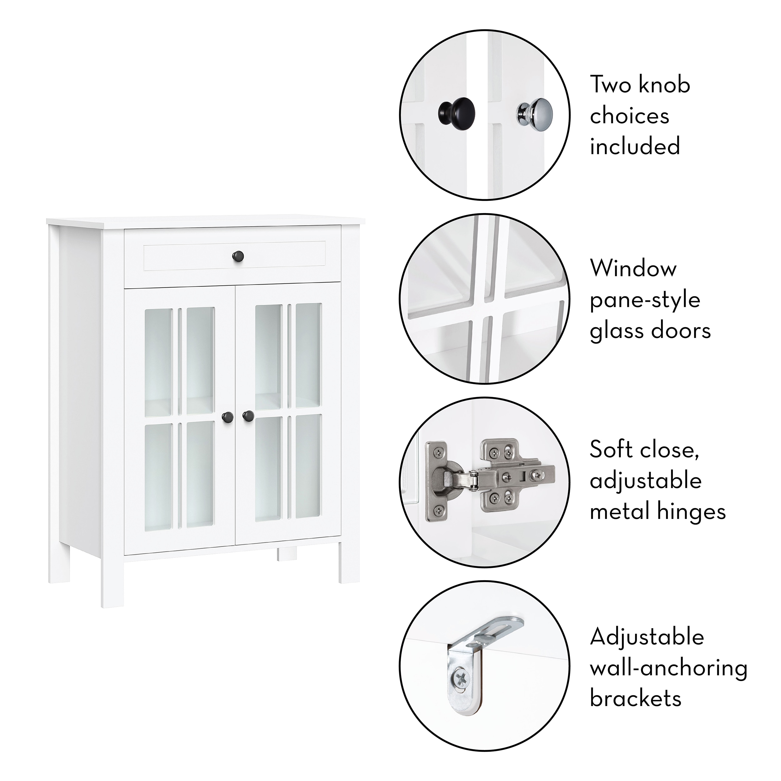 RiverRidge Danbury 22.69-in x 24.25-in x 7.75-in White Soft Close