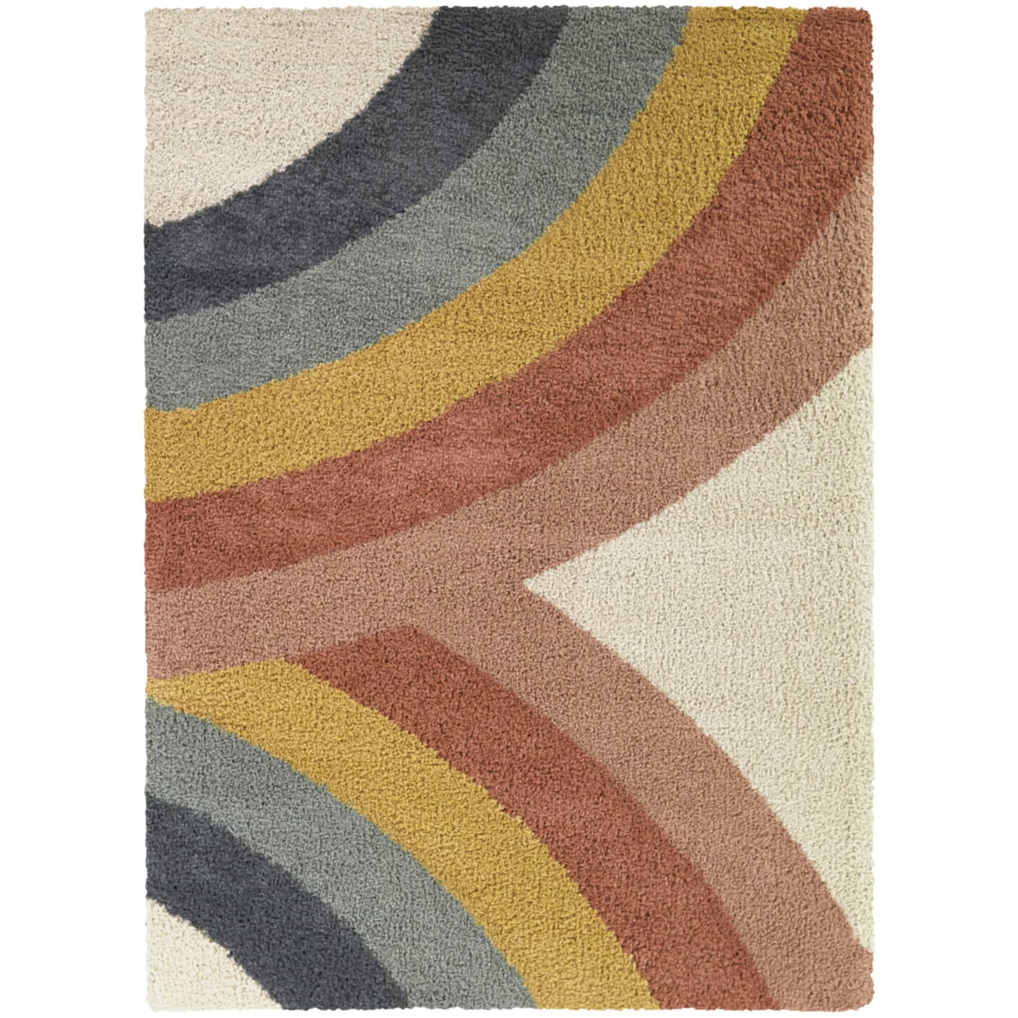 Eva Red Synthetic Shag Kids' Rectangular Rug 5'3" x 7'