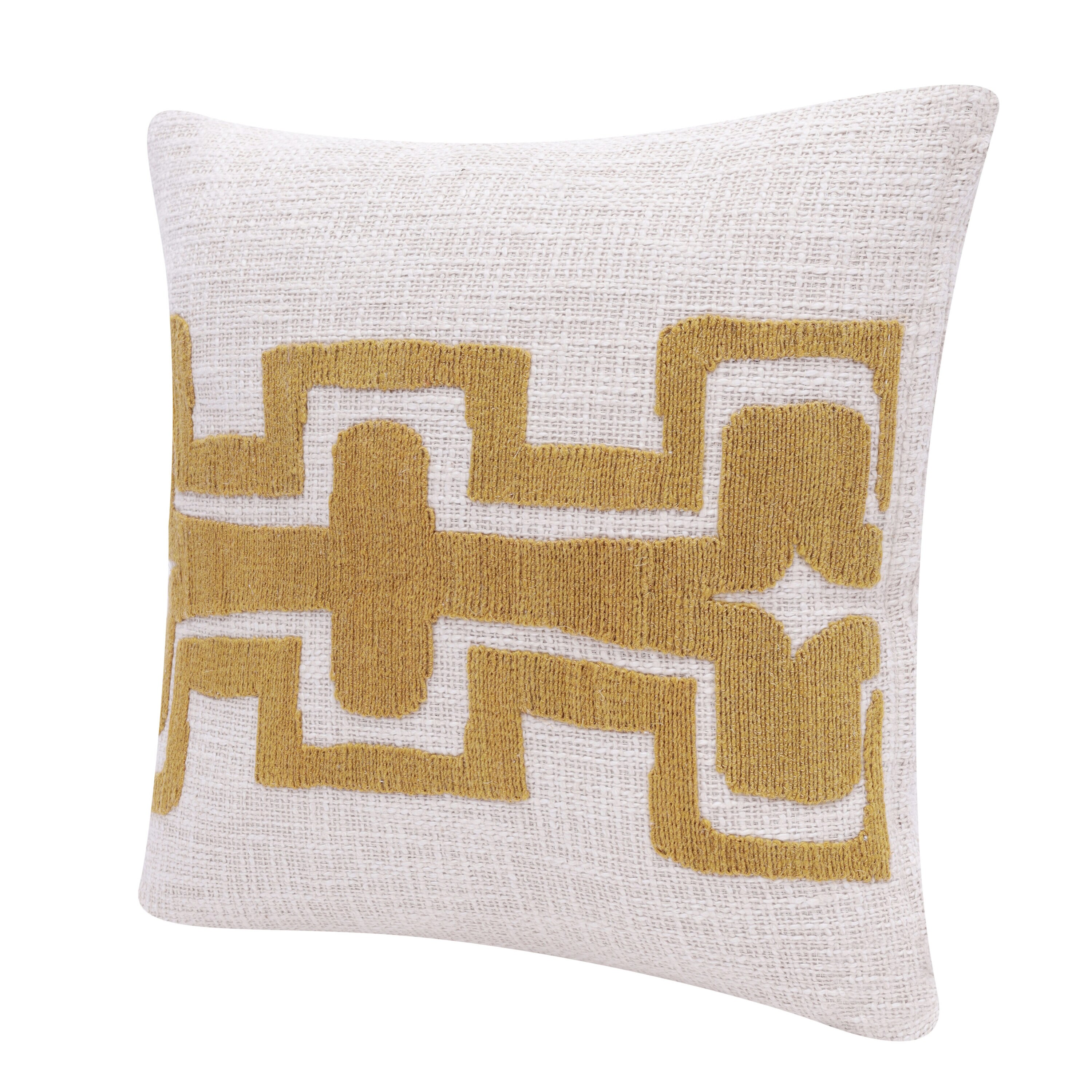 LR Home Stacy Garcia 20-in x 20-in Ochre/Ivory Indoor Decorative Pillow in Yellow | 3752A0590304J8