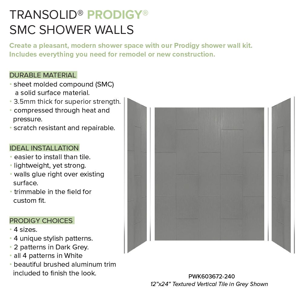 Transolid PWK603672-240 Shower-Wall-Surrounds - View #2