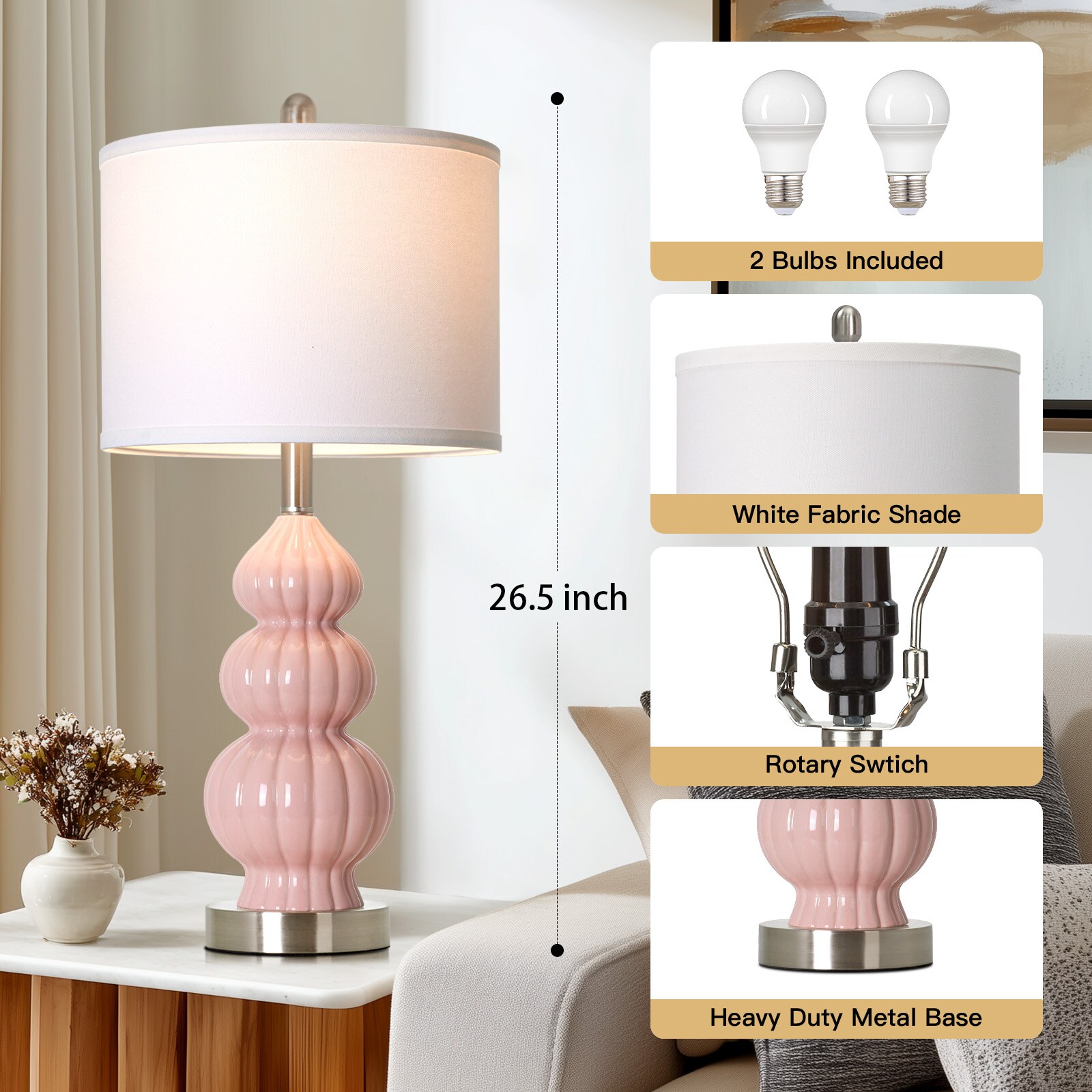 UrFurnishings TD-788 Table-Lamps - View #3