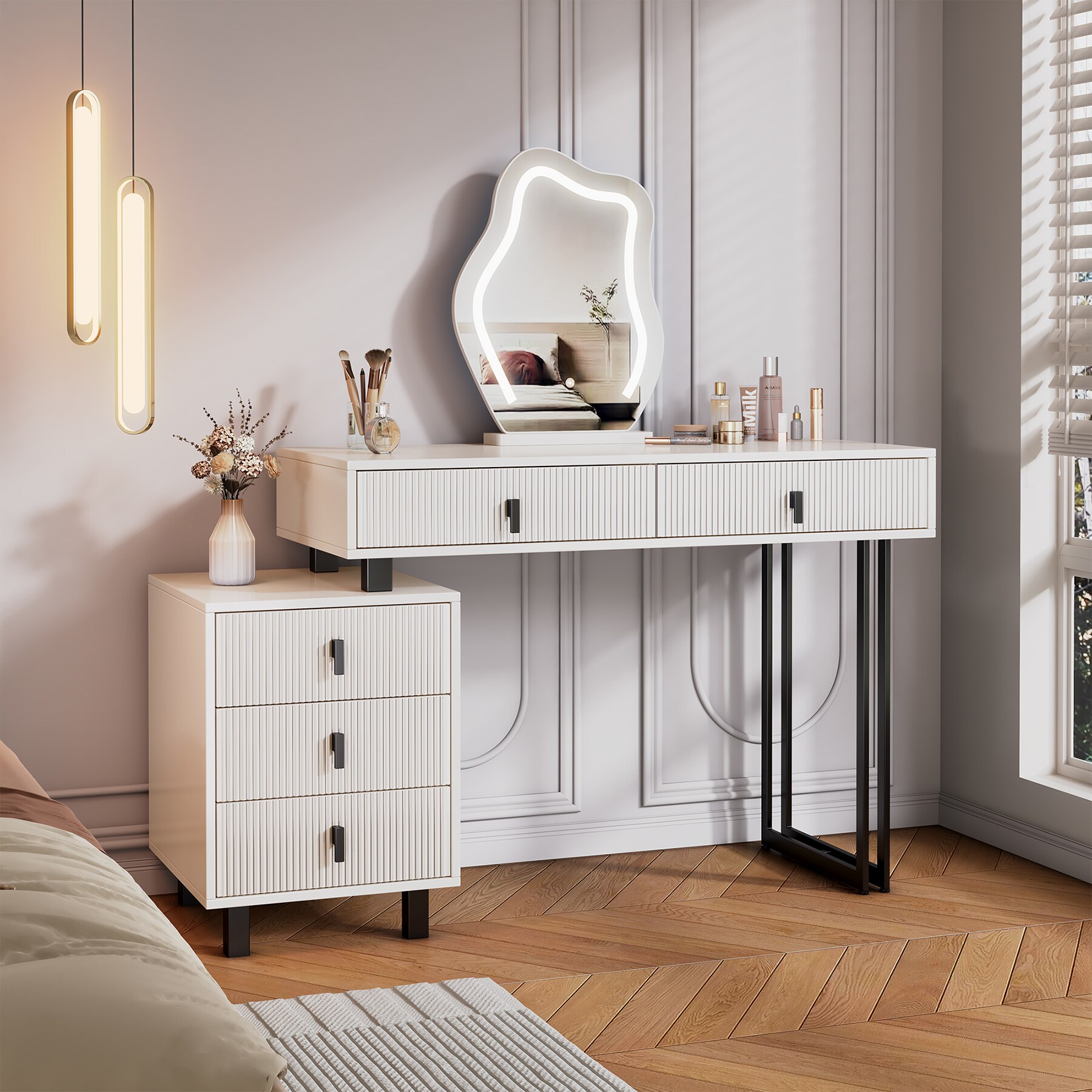 SINOFURN SYC080019WT Bedroom-Vanities - View #3