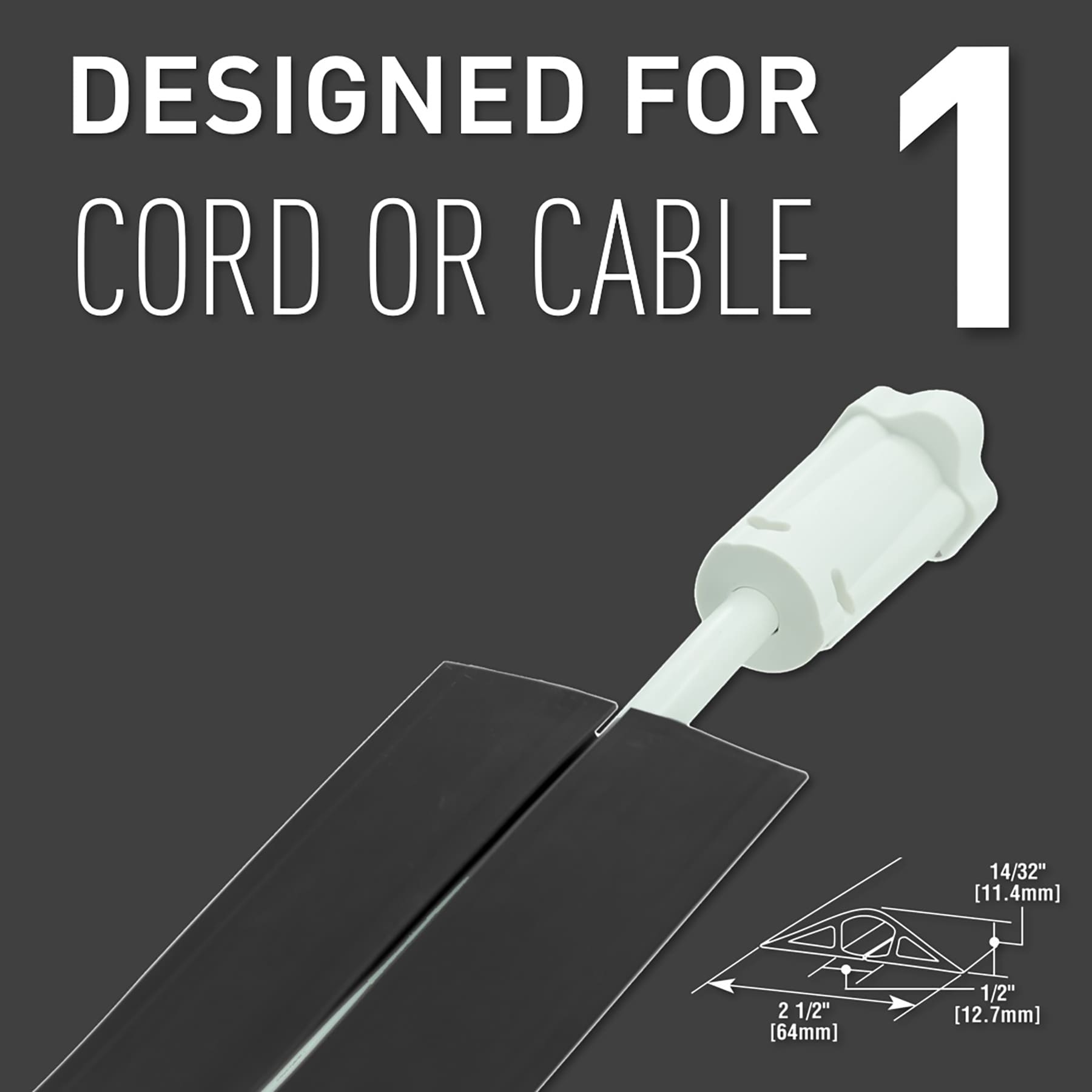 Commercial Electric 5 ft. Fabric Floor Cord Protector in Black A92