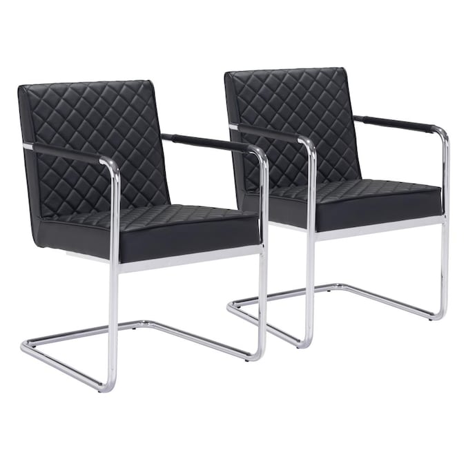 Zuo Modern Set Of 2 Quilt Contemporary, Leather Contemporary Chair
