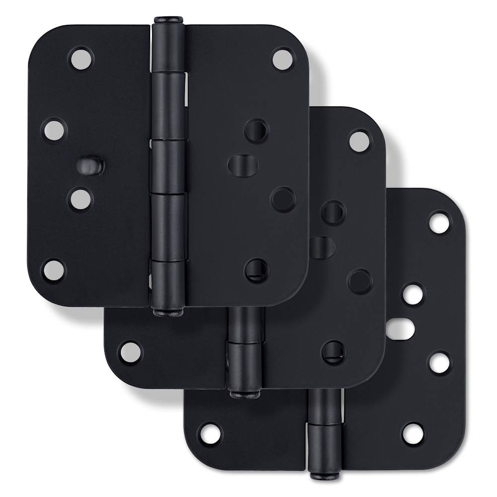 Miseno MDH4053 4 x 4 Plain Bearing 5/8 Inch Radius Corner Door Hinge Pack of 3 #MDH4053BK