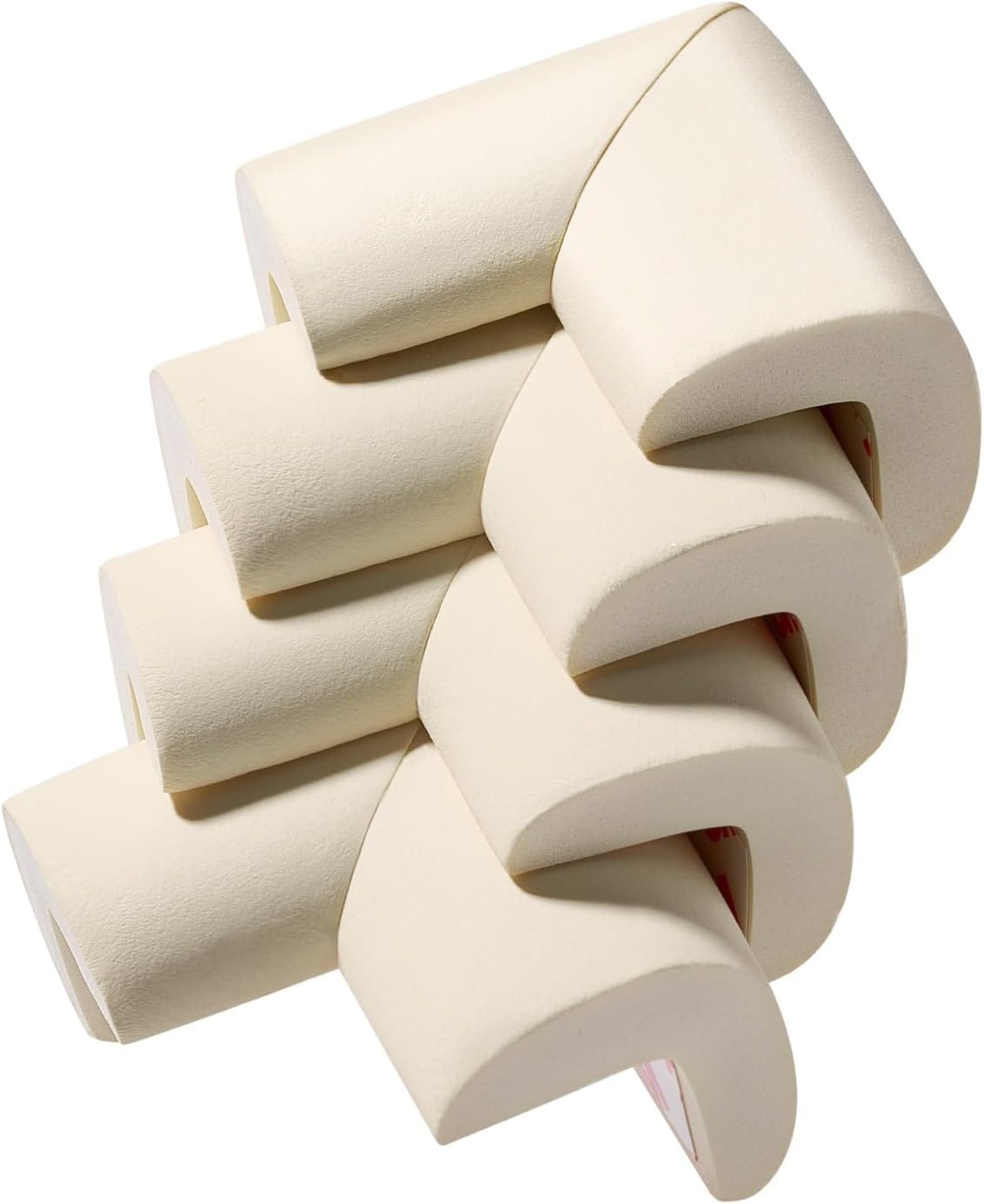 Etokfoks  4 Pack Edge Corner Protector Baby Proofing Heavy Duty Soft NBR Rubber Foam Furniture Fireplace Safety Bumper Off White