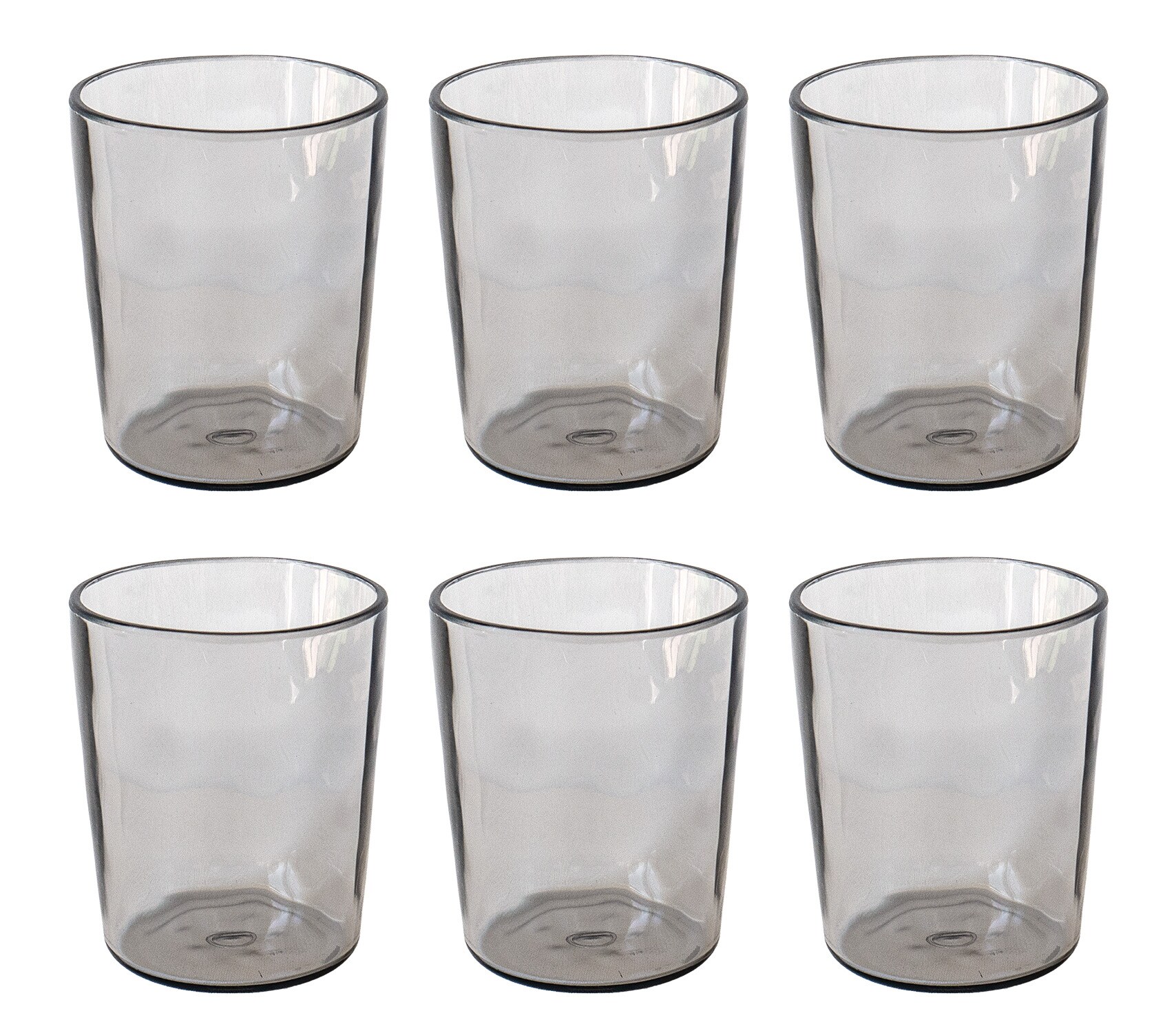 TarHong Rustic Acrylic Drinking Glass - Light Gray - 14.6 oz - Set of 6