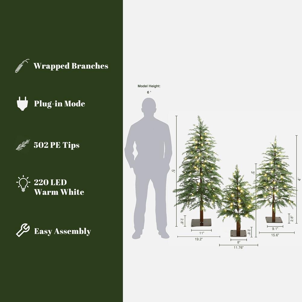LuxenHome WHAP2447 Artificial-Christmas-Trees - View #2