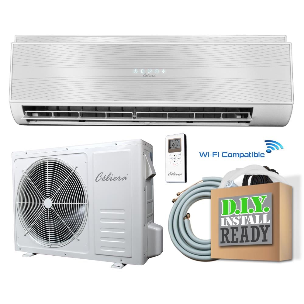 GWX Single Zone 12500-BTU 16.8 SEER Ductless Mini Split Air Conditioner and Heater with 25-ft Installation Kit in Off-White | - Celiera 37GWX