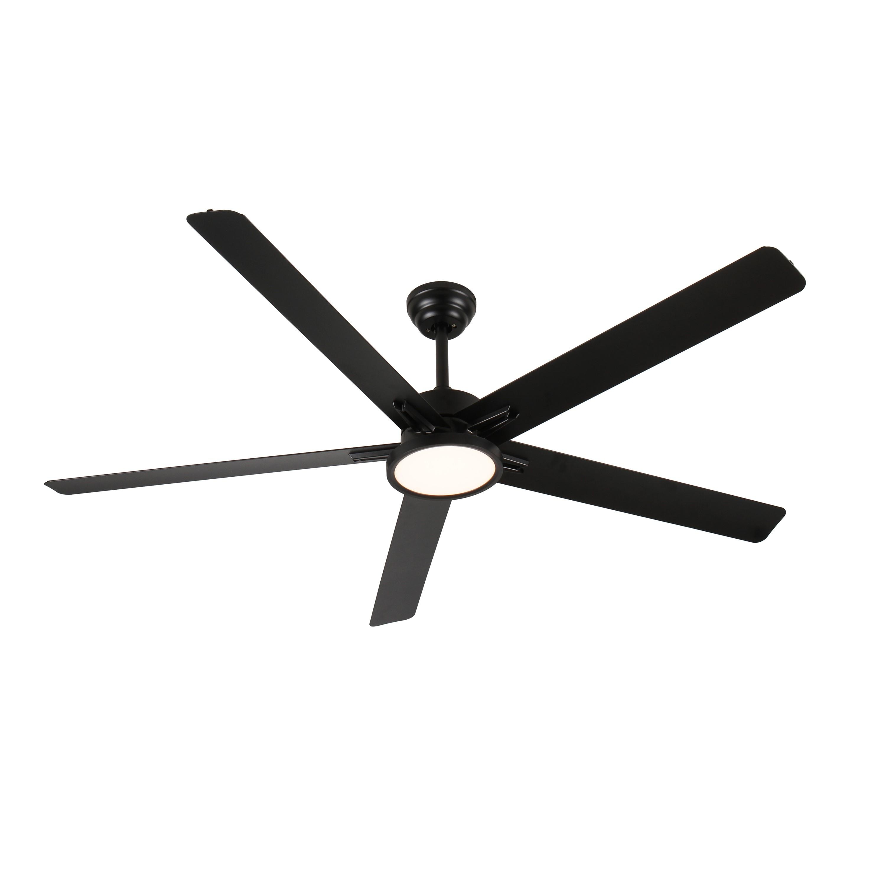 Bayfeve BFHC-16182-CF Adjustable Speed 66-in Color-Changing Integrated LED Outdoor Black with Aluminium Blade Blades Ceiling Fan With Light - Remote Included ( 5 -Blade )
