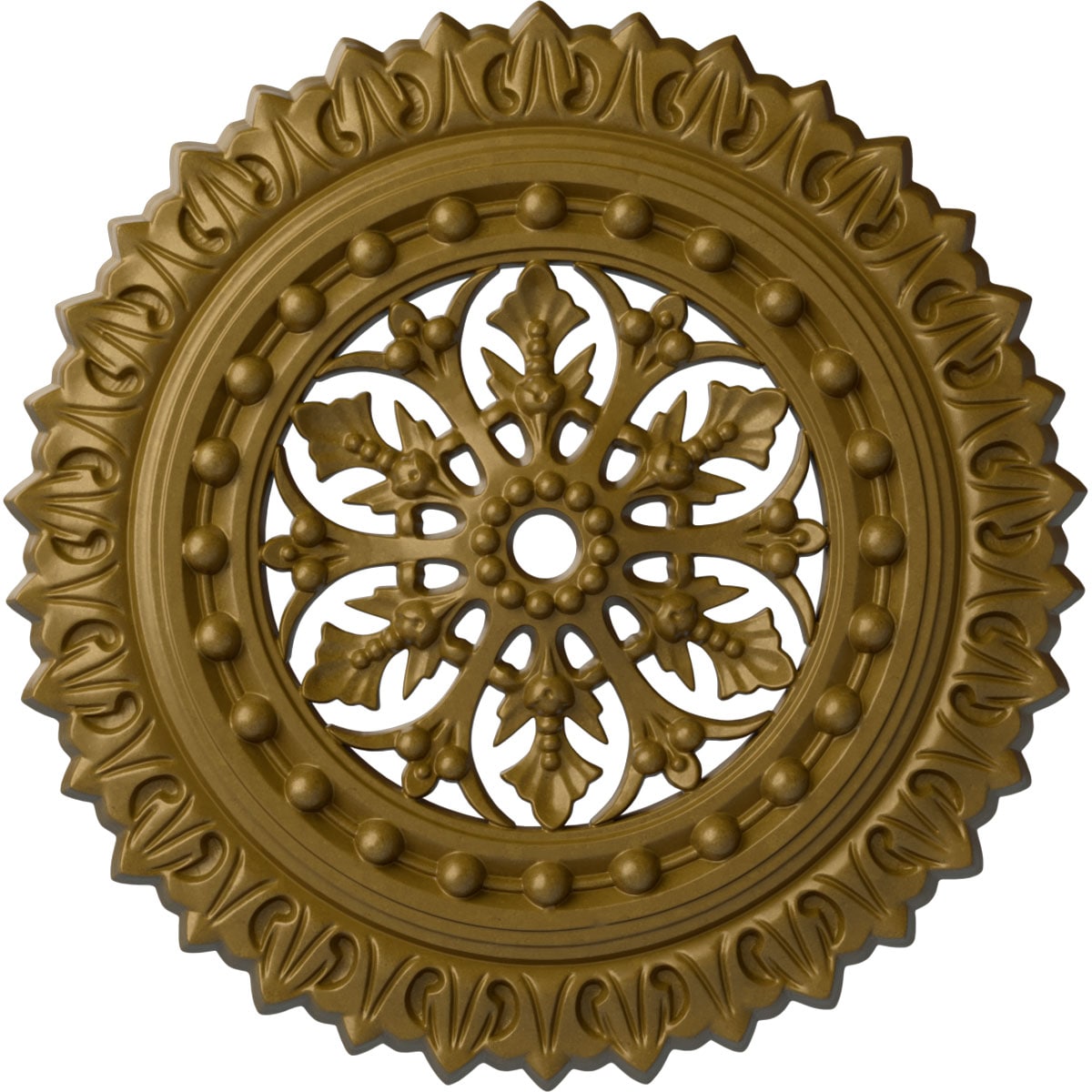 Ekena Millwork CM18SKGLS Sellek 18.5-in W x 18.5-in L Painted Gold Polyurethane Whole Ceiling Medallion