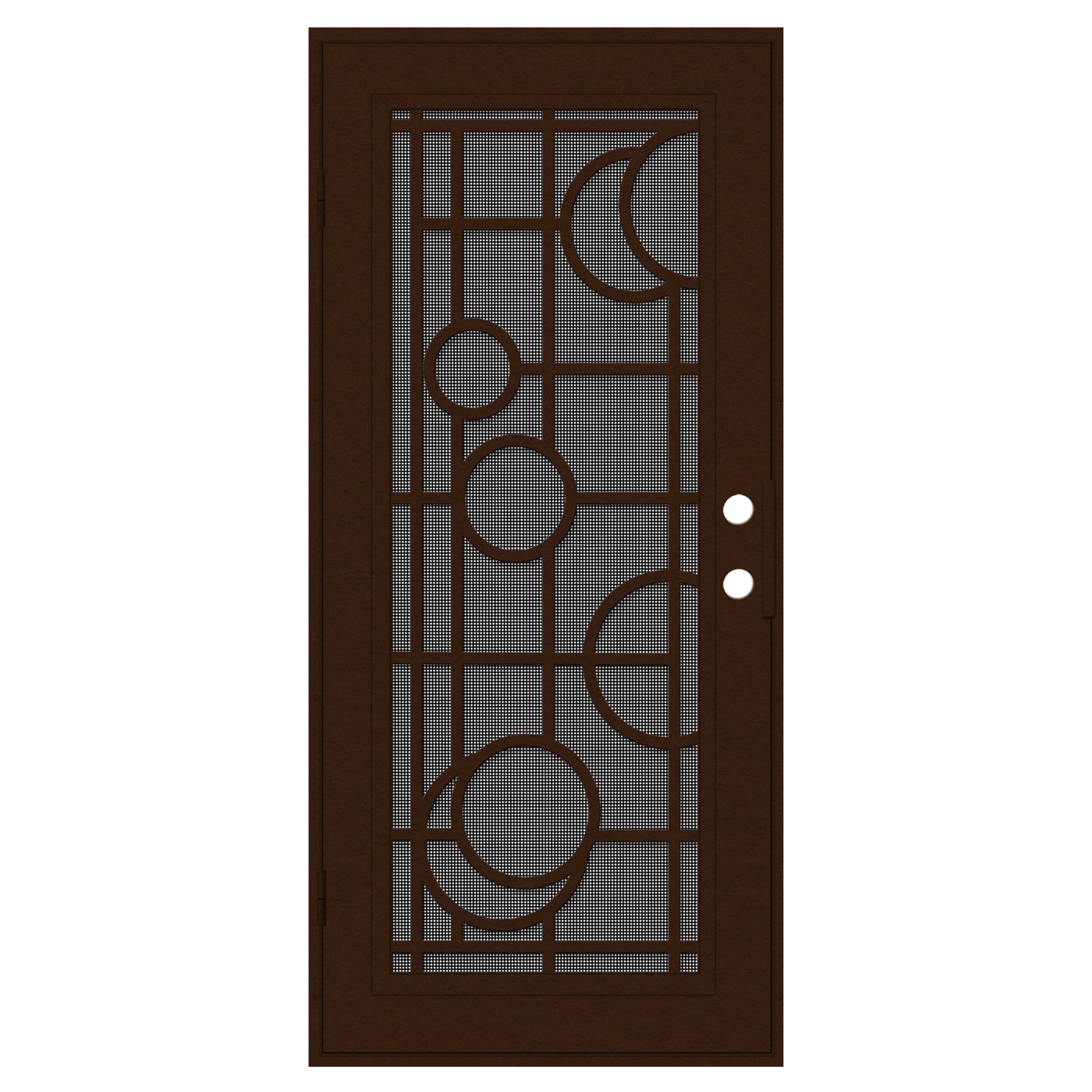 TITAN 3S4012CL2CP00A Premium Aluminum Security Door 30-in x 80-in Copper Aluminum Surface mount Right-hand outswing Security Door with Black Screen and Double bore