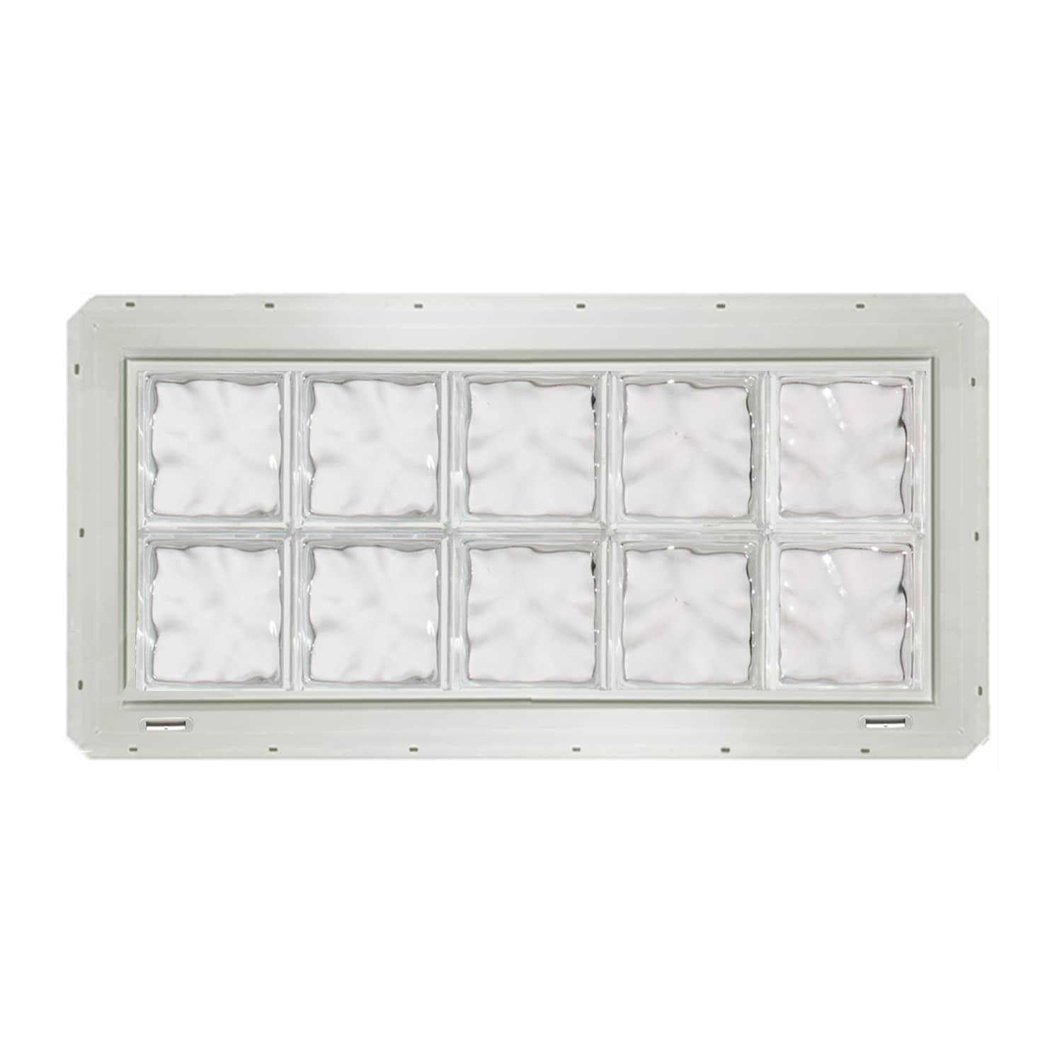 CrystaLok CL4016SDCWH Wavy Glass 39-1/4-in x 16-3/4-in Vinyl New construction Glass Block Window
