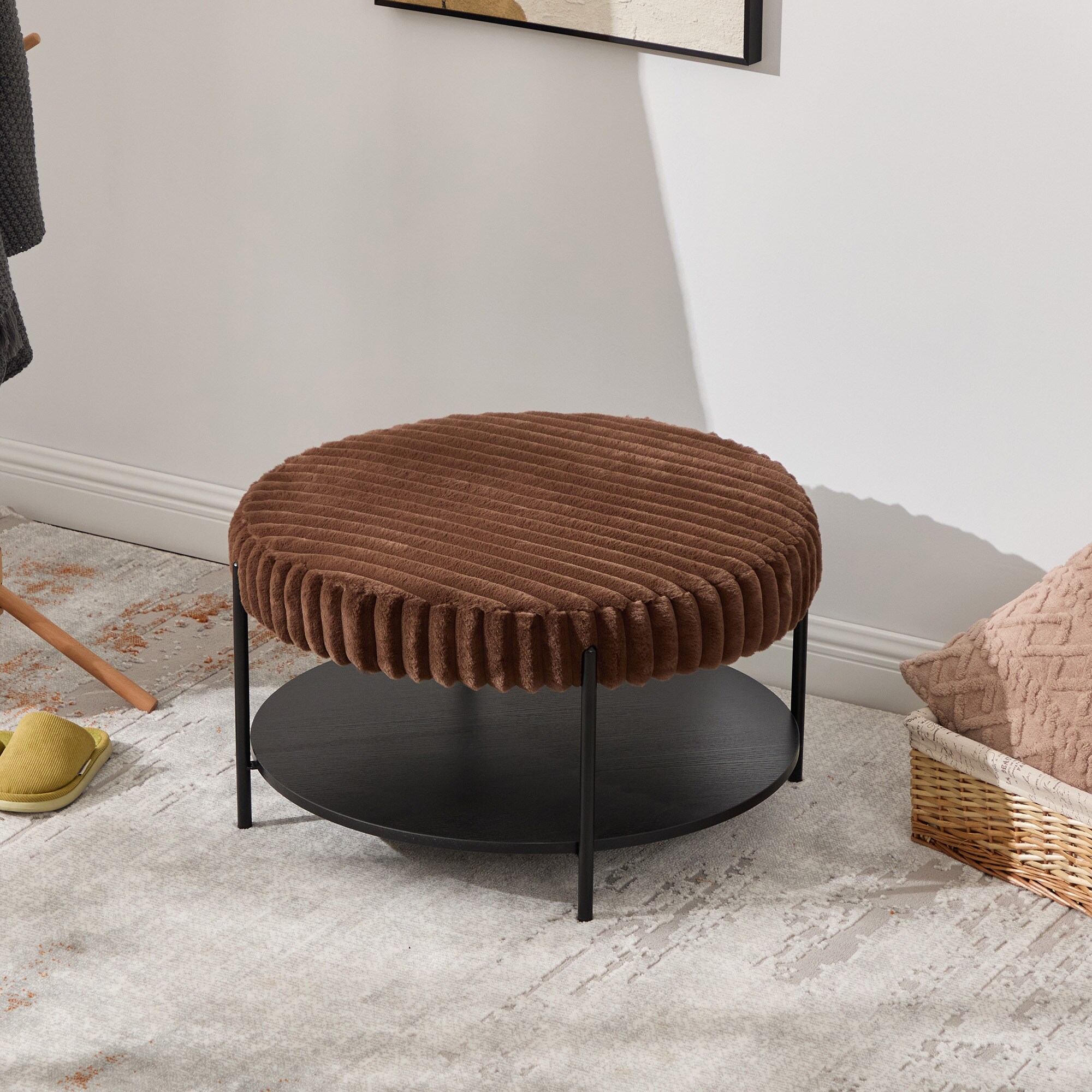 Aortzio HM-T4070-BROWN Indoor-Ottomans - View #5