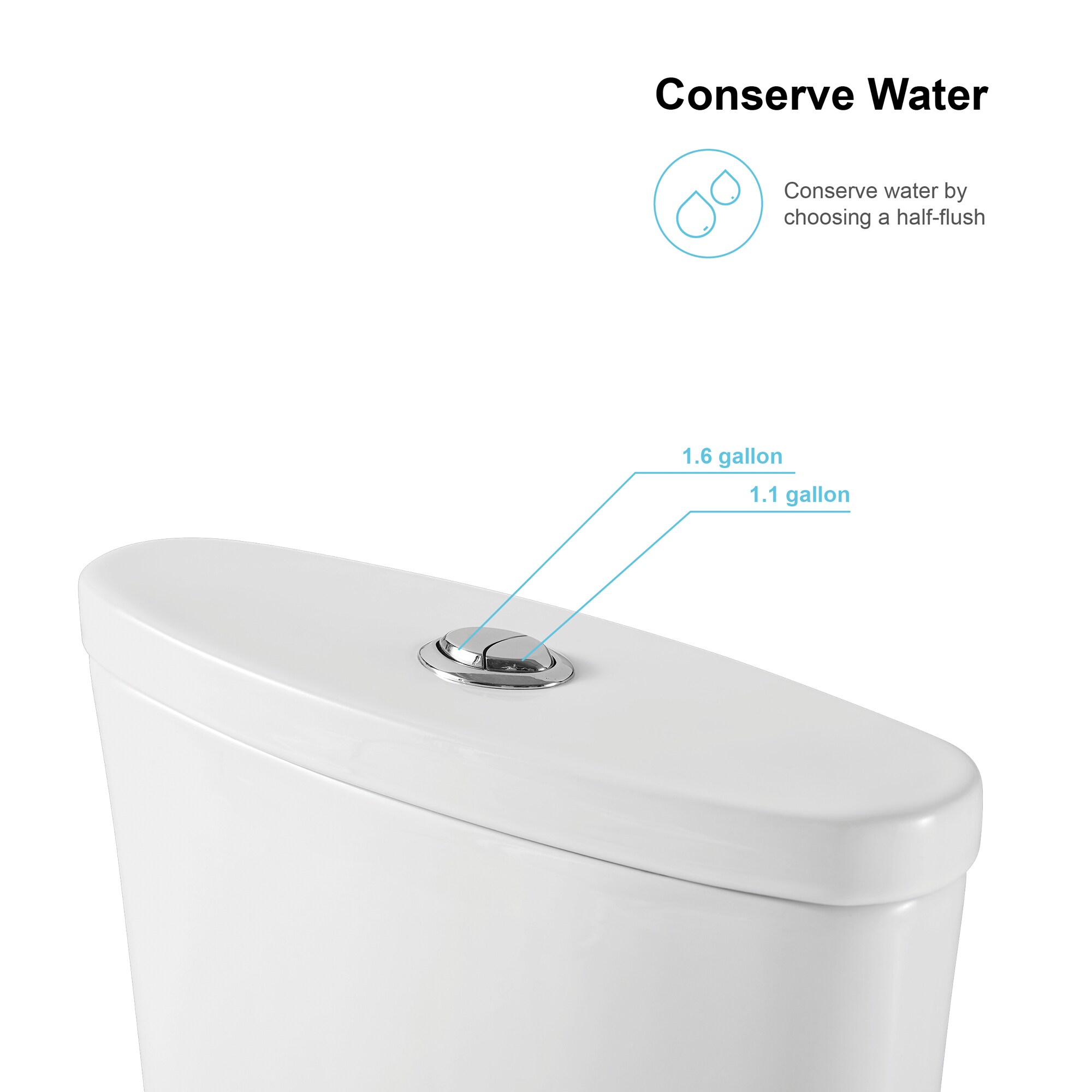 Eridanus White Dual Flush Elongated Standard Height Soft Close Toilet ...