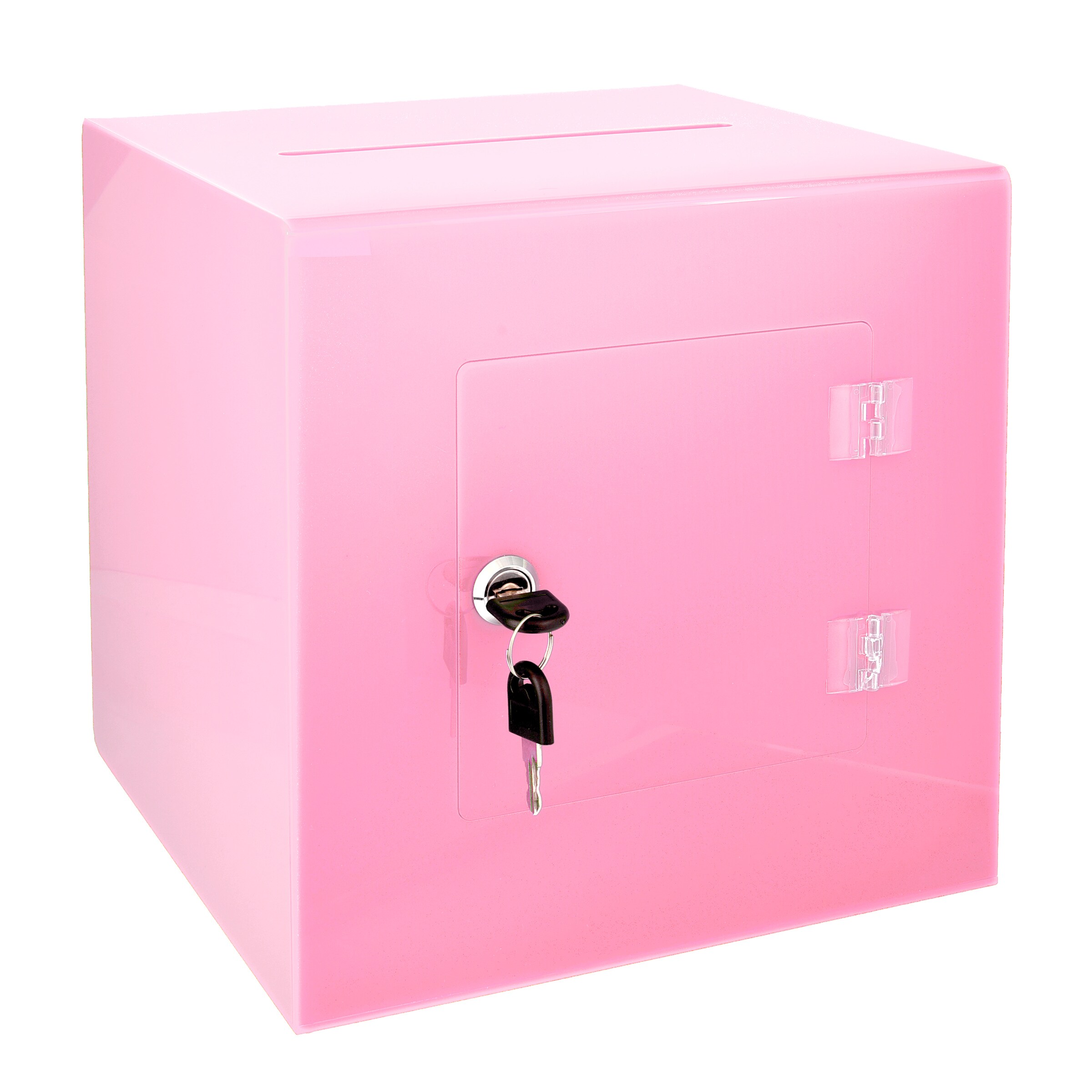 Acrylic Red Wall Donation Charity Box Suggestion Box With Lock And 2 Keys 02 