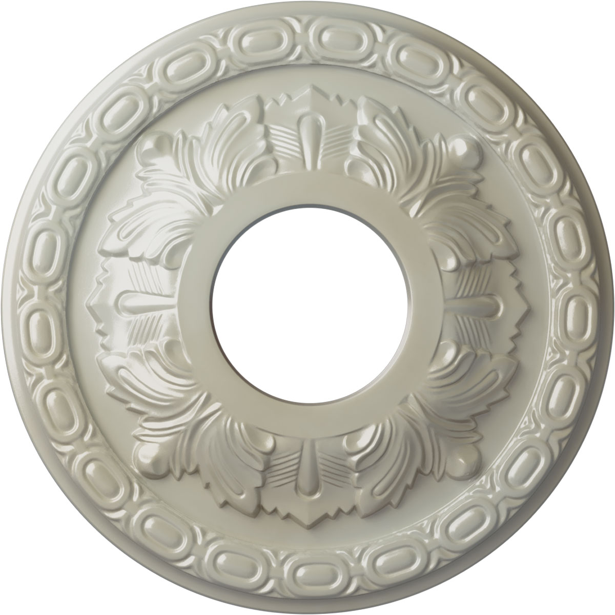 Ekena Millwork CM11LFFBS Leaf 11.375-in W x 11.375-in L Painted Flash Blue Polyurethane Whole Ceiling Medallion