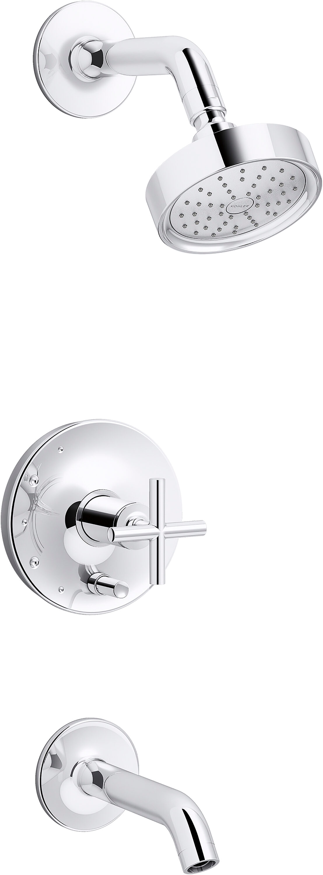 KOHLER K-T14420-3G-CP Purist Polished Chrome 1-handle Single function 4.875-Inches Round Bathtub and shower Faucet