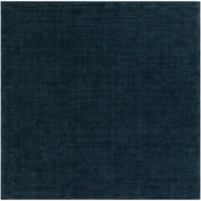 Wool Navy Square Indoor Solid Area Rug, 8 X Square Rug Wool