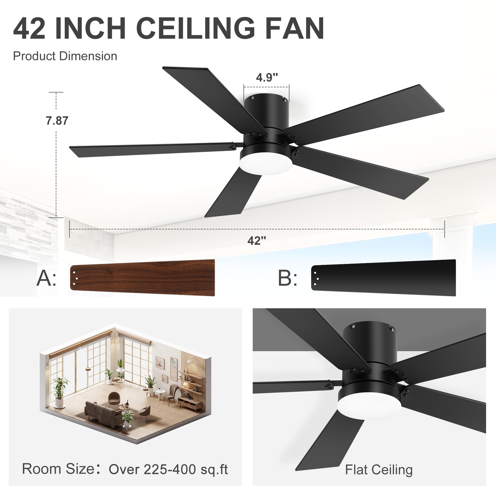 Breezary 35077-BK-2PCS Ceiling-Fans - View #11