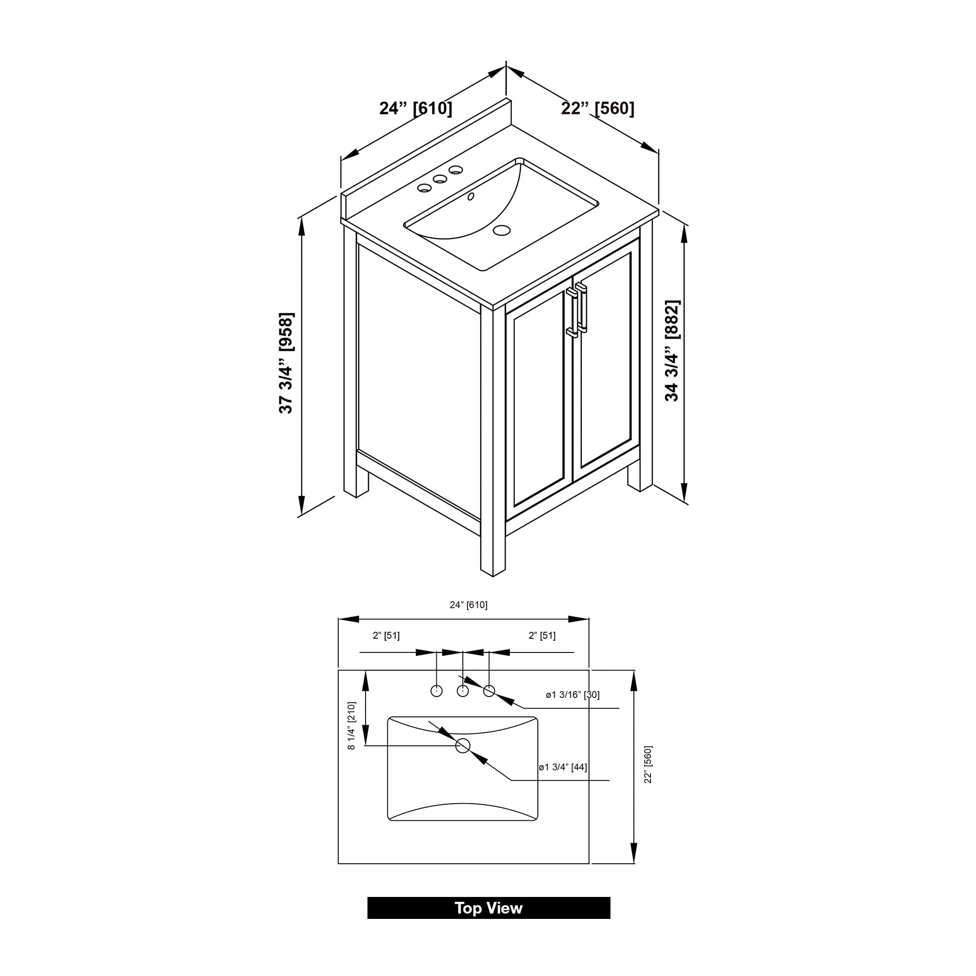 allen + roth LENOIR 24W Bath-Vanity-Combo - View #3