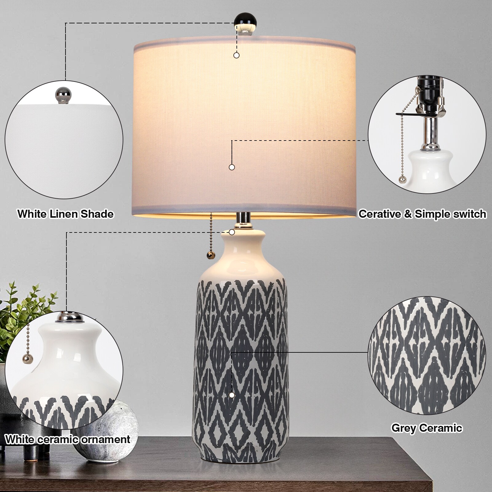 UrFurnishings TD-246 Table-Lamps - View #5