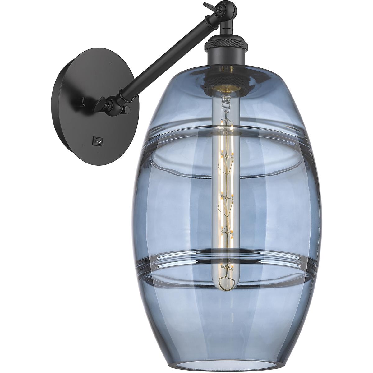 Innovations Lighting - 317-1W-BK-G557-8BL Ballston Vaz 1 Light 8 inch Matte Black Sconce Wall Light