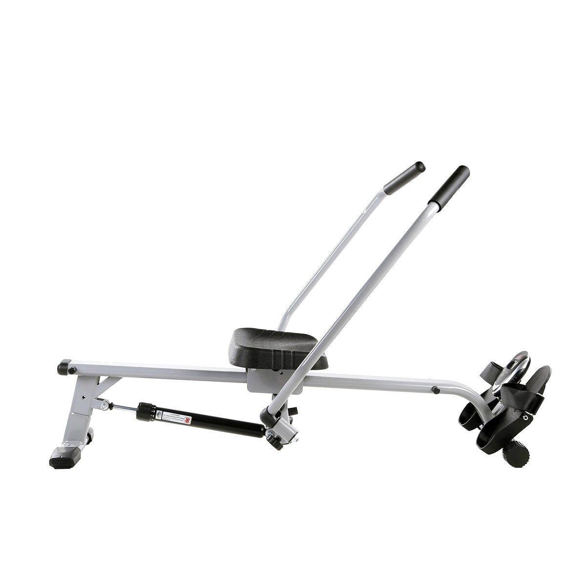 Sunny Health & Fitness Full Motion Rowing Machine Rower | LCD Monitor | 350 lb. Weight Capacity | Adjustable Resistance | Silver | Indoor | Hydraulic -  SF-RW5639