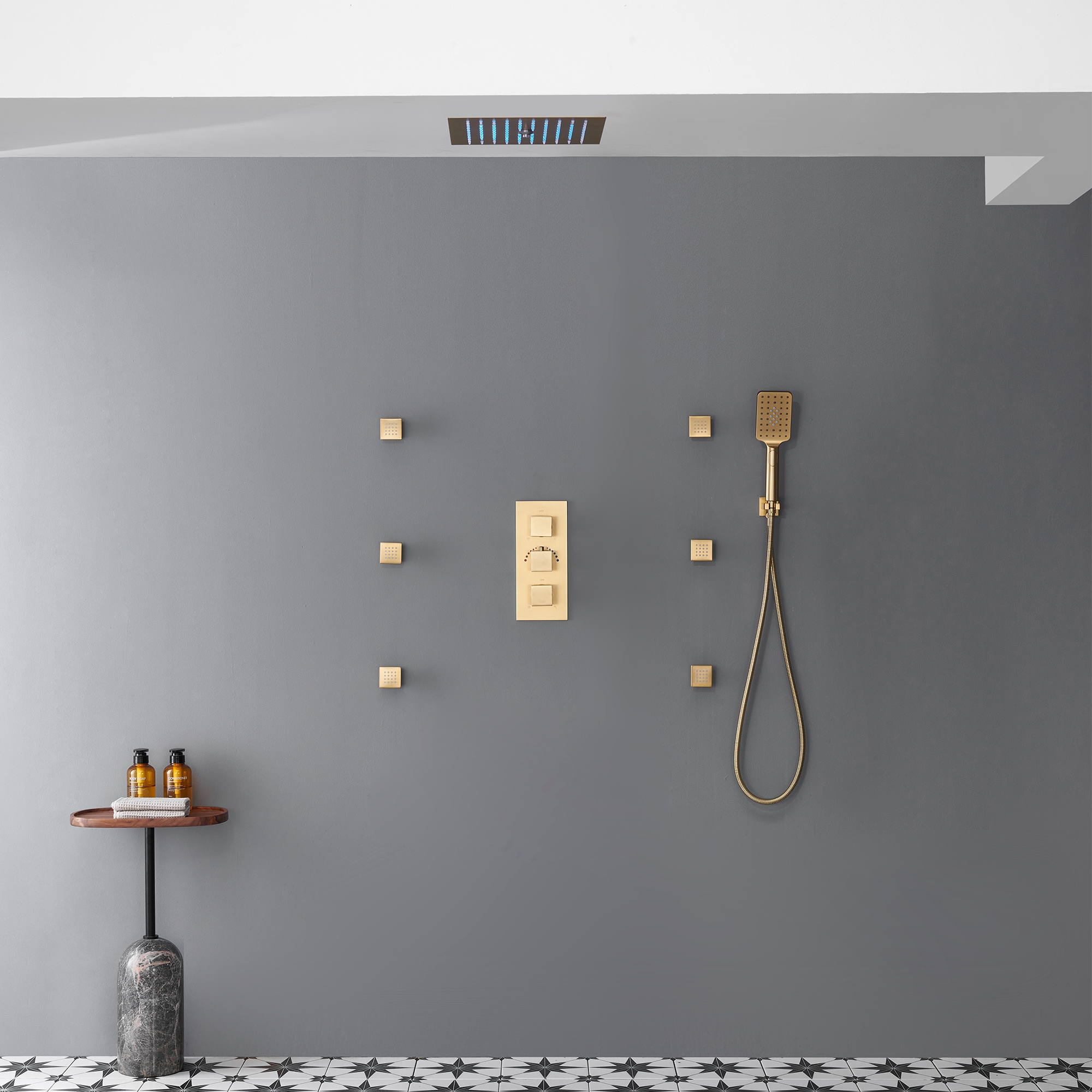 Mondawe WF-6708-12BG Showerhead-Bar-Panels - View #4