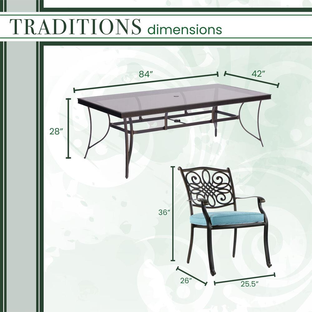 Hanover TRADDN7PCG-BLU Patio-Dining-Sets - View #3