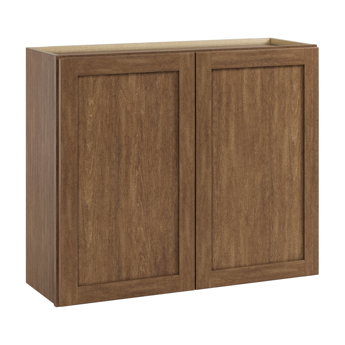 Whalen CLICK-IT LWSCLICK-32LW Sherwood Hills 36-in W x 30-in H x 12-in D Walnut Birch Wall Ready to assemble Plywood Cabinet (Raised Panel Shaker)
