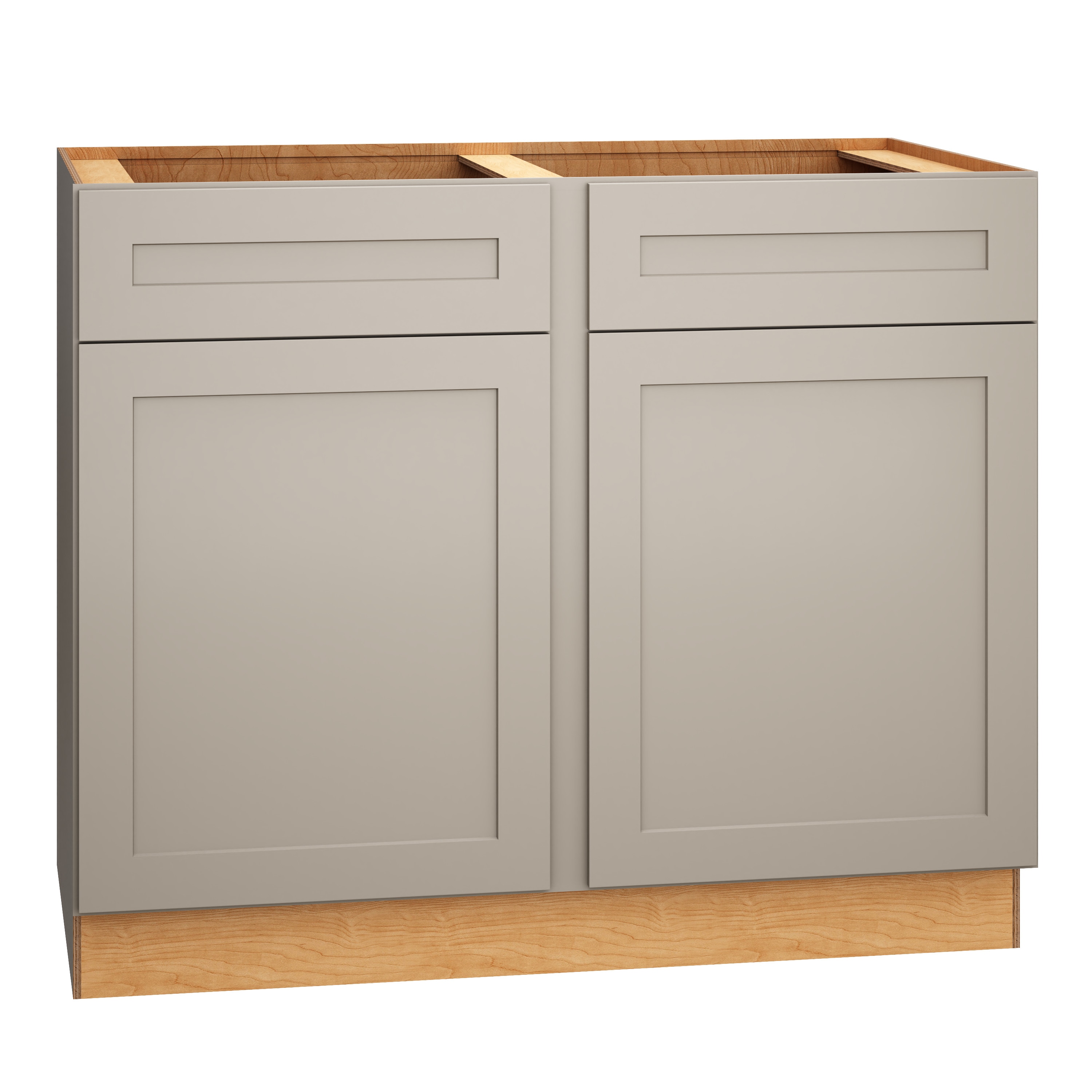 Diamond Express 327 B42 Jamestown 42-in W x 34.5-in H x 24-in D Cloud Gray 2 -Drawers Base Fully assembled Plywood Cabinet (Recessed Panel Shaker)