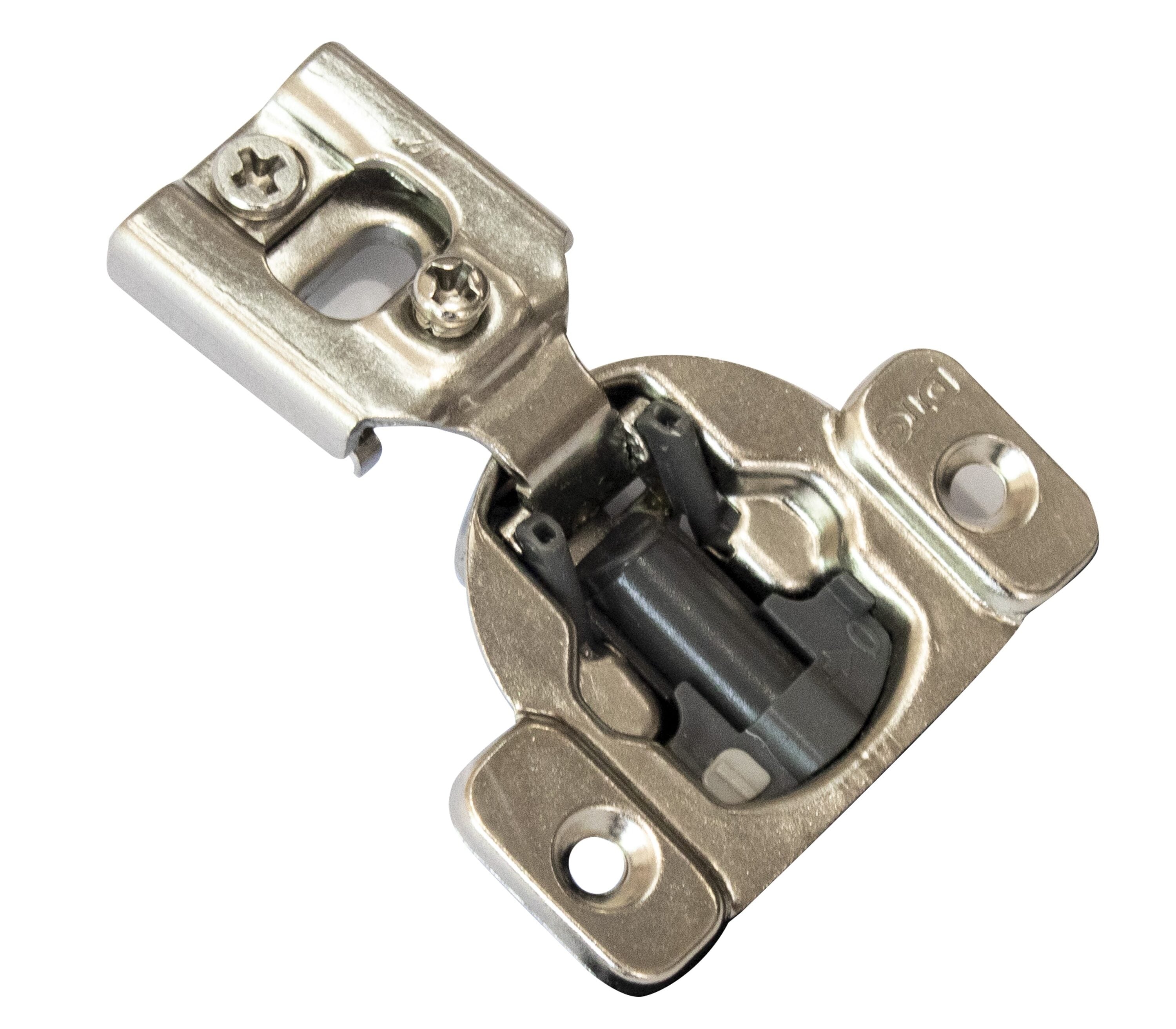 RELIABILT H8Q055H-08 105-Degree 1/2-in Overlay Concealed Concealed Soft Close Nickel plated Cabinet Hinge , 4 Pairs ( 8 -Pieces)