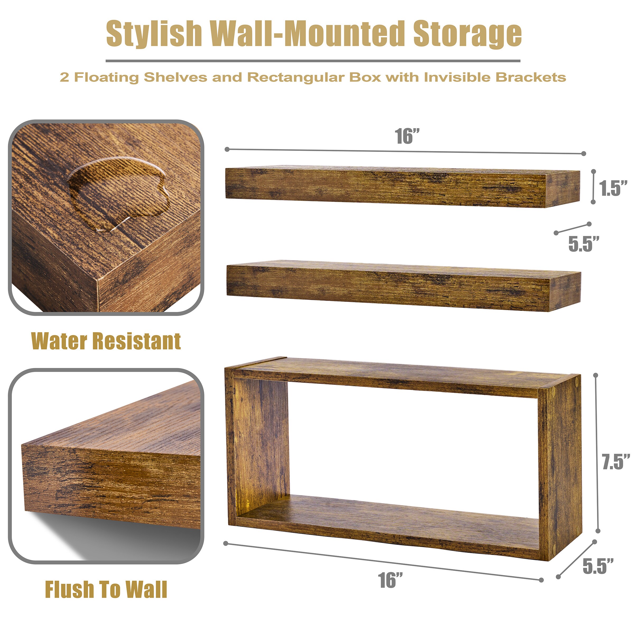 SORBUS 192405068171 Wall-Mounted-Shelving - View #3