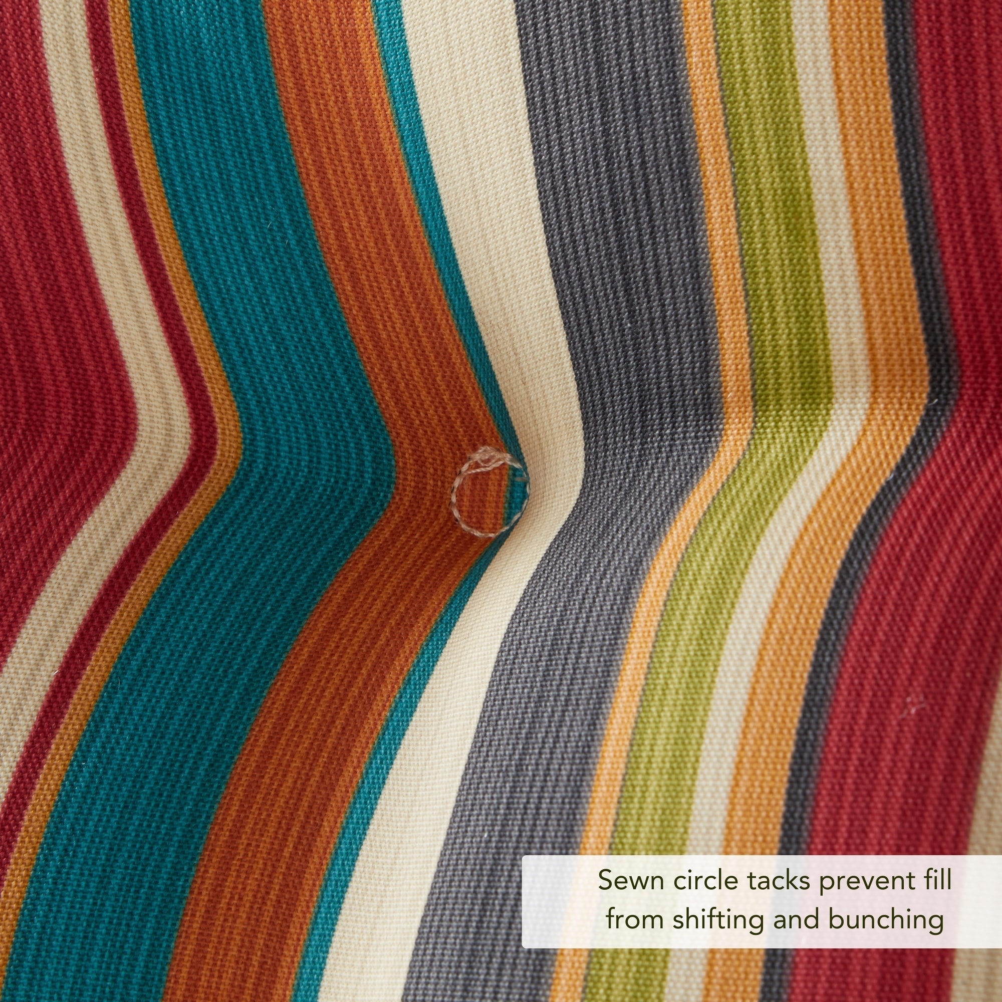 Sunset Stripe Round Outdoor Bistro Chair Cushions Set of 4